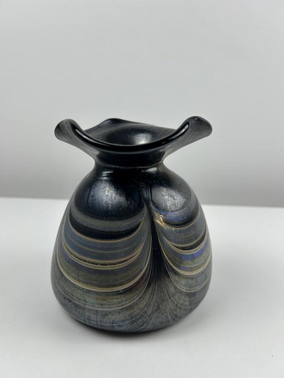 Erwin Eisch Hannover Schwarze Vase Vintage 14cm