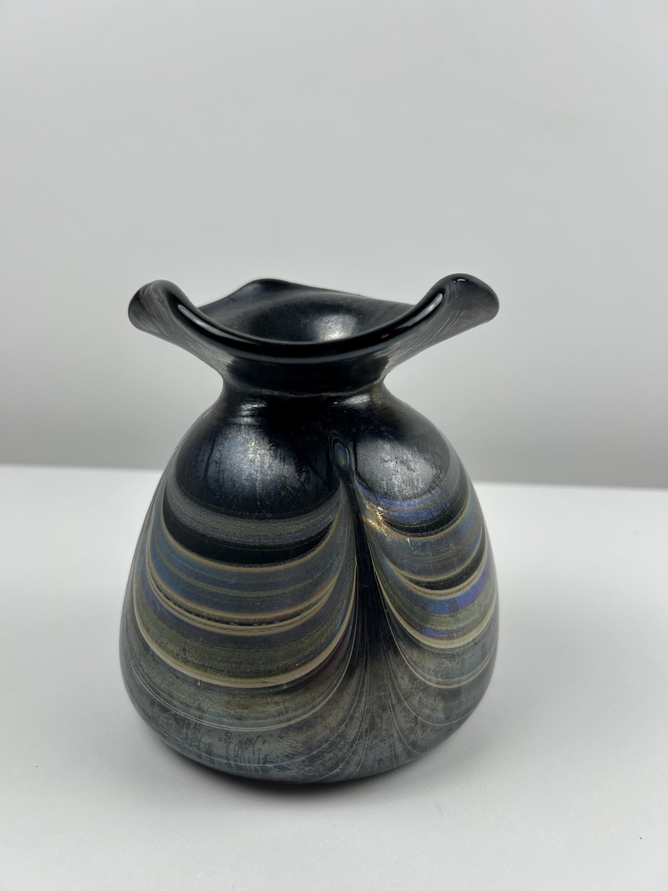 Vase modern schwarz midcentury Höhe 14 cm 5,51in Erwin Eisch Hannover Dekoration Loft Einrichtung Keramiksammler Blumenvase Vasensammler alt