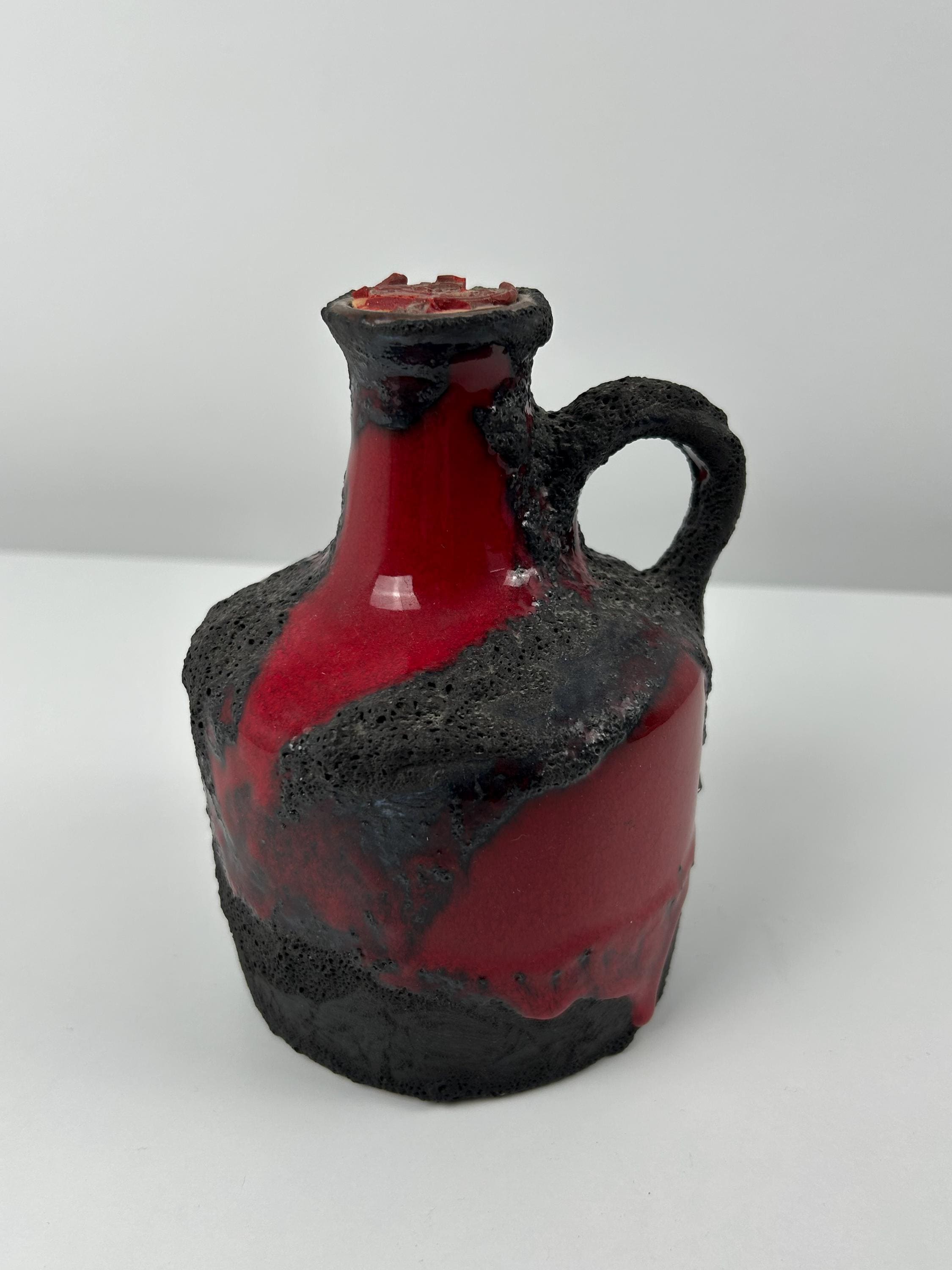 Fat lava Keramik vintage MAREI  (Majolikafabrik Rheinbach) Gefäß selten alt Kanne rot schwarz