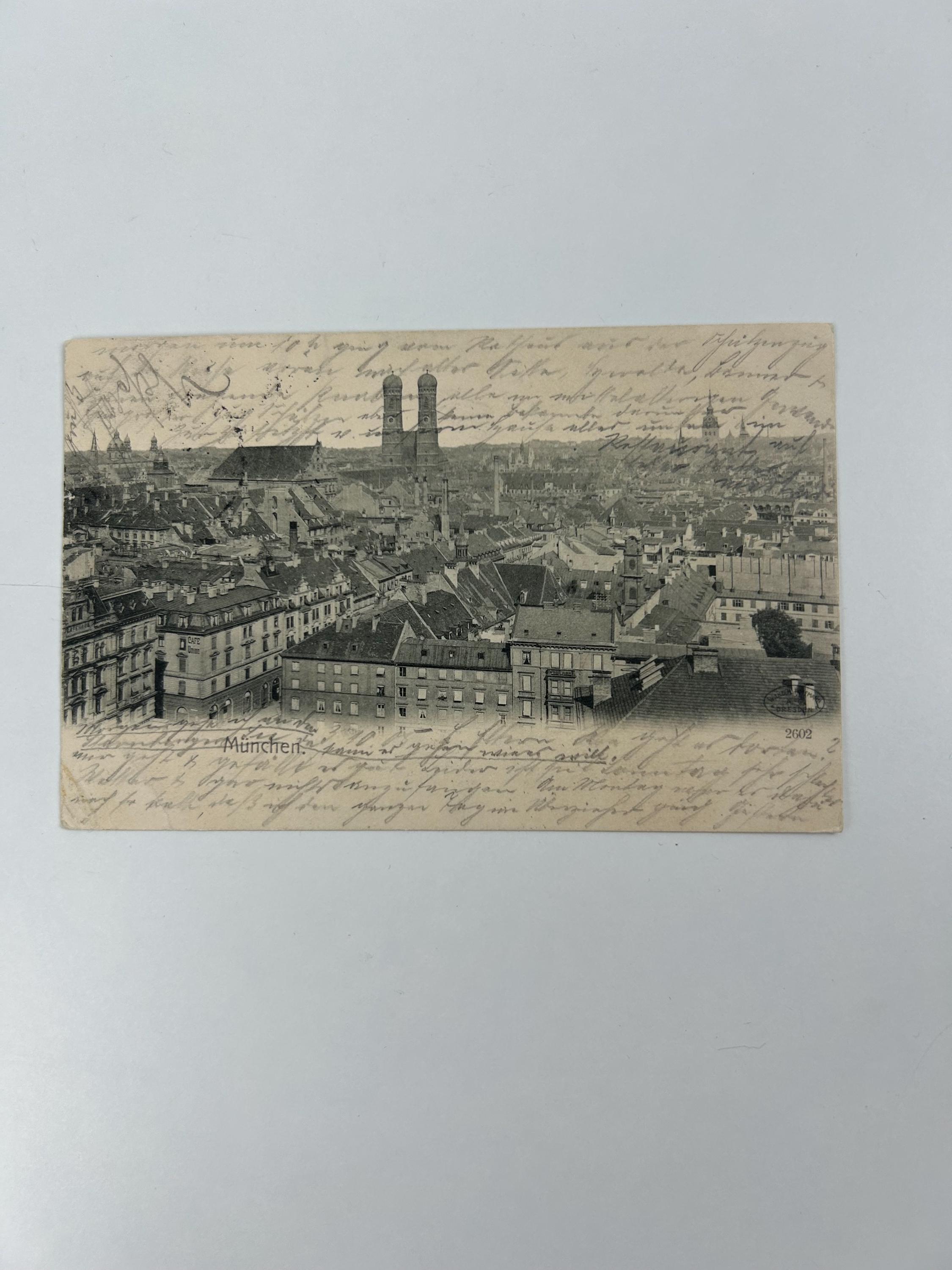 Ansichtskarte Stadtansicht München Postkarte vintage Lithografie Bildpostkarte Litho Briefkarte Korrespondenzkarte