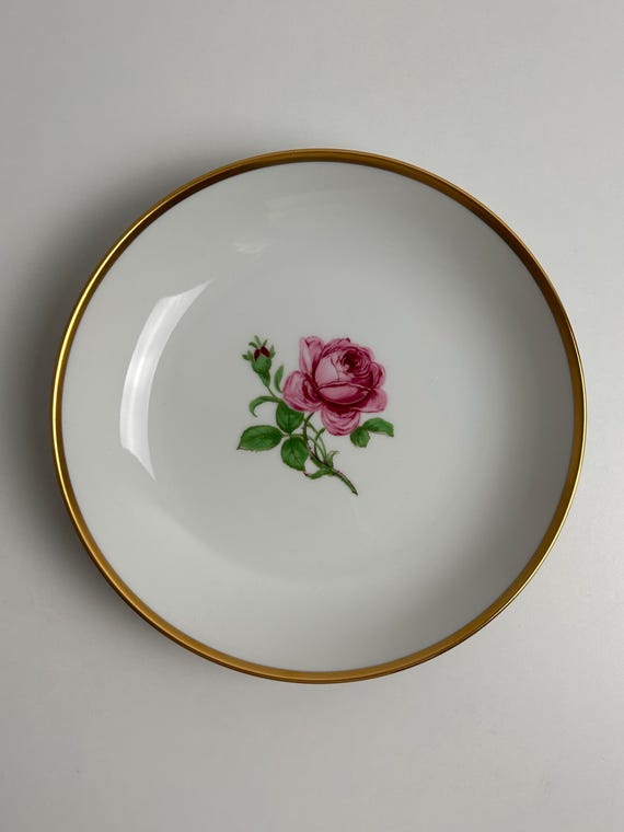 Schale Vintage Fürstenberg Rosenmotiv 20cm Goldrand