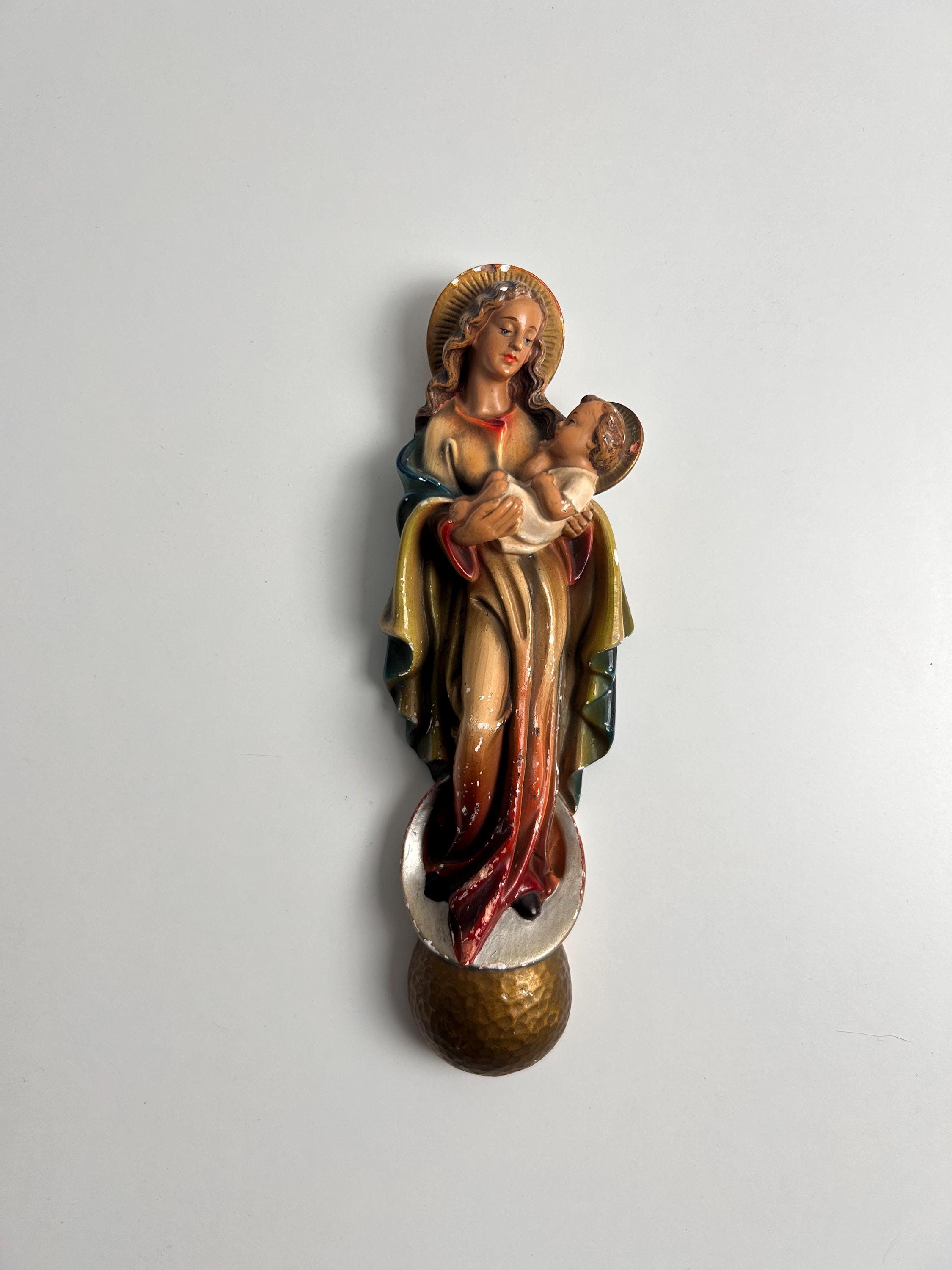 Vintage Madonna Jesuskind Wandrelief Höhe 23 cm Dekoration Landhaus Einrichtung