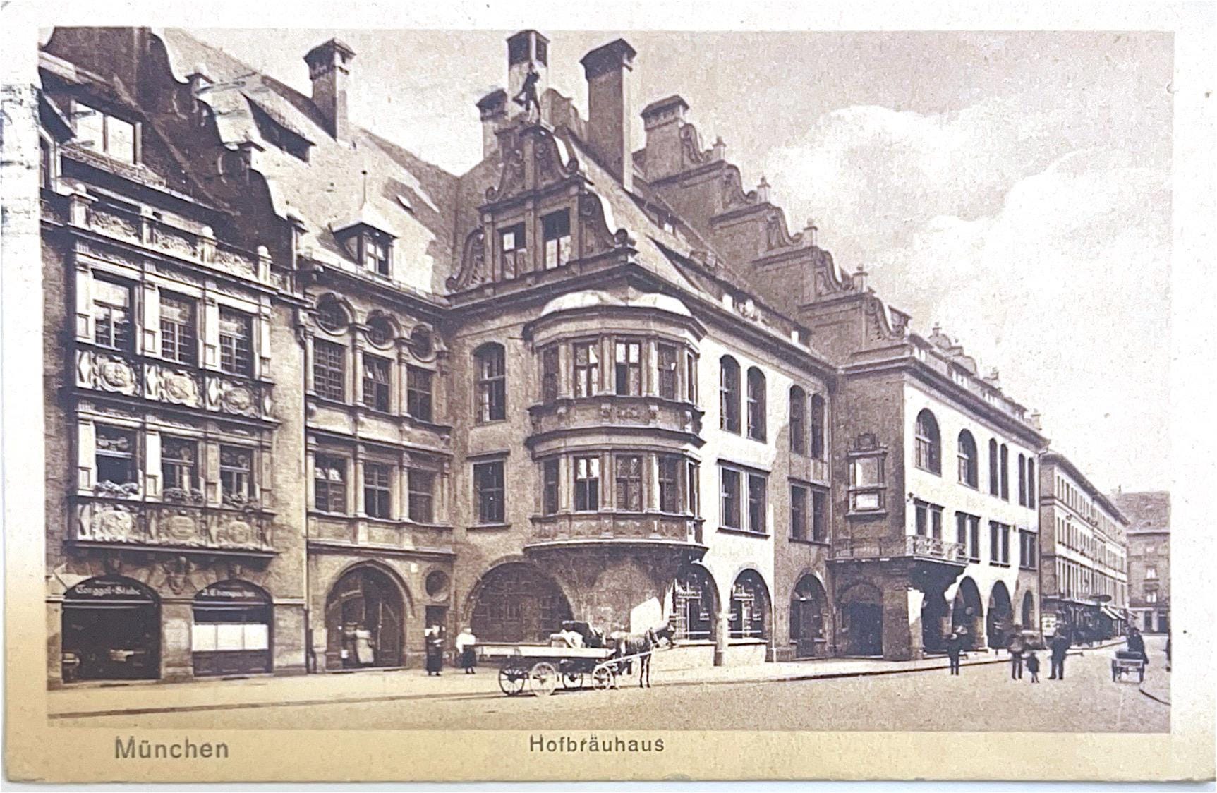 Ansichtskarte Hofbräuhaus München Postkarte vintage Lithografie Bildpostkarte Litho Briefkarte Korrespondenzkarte