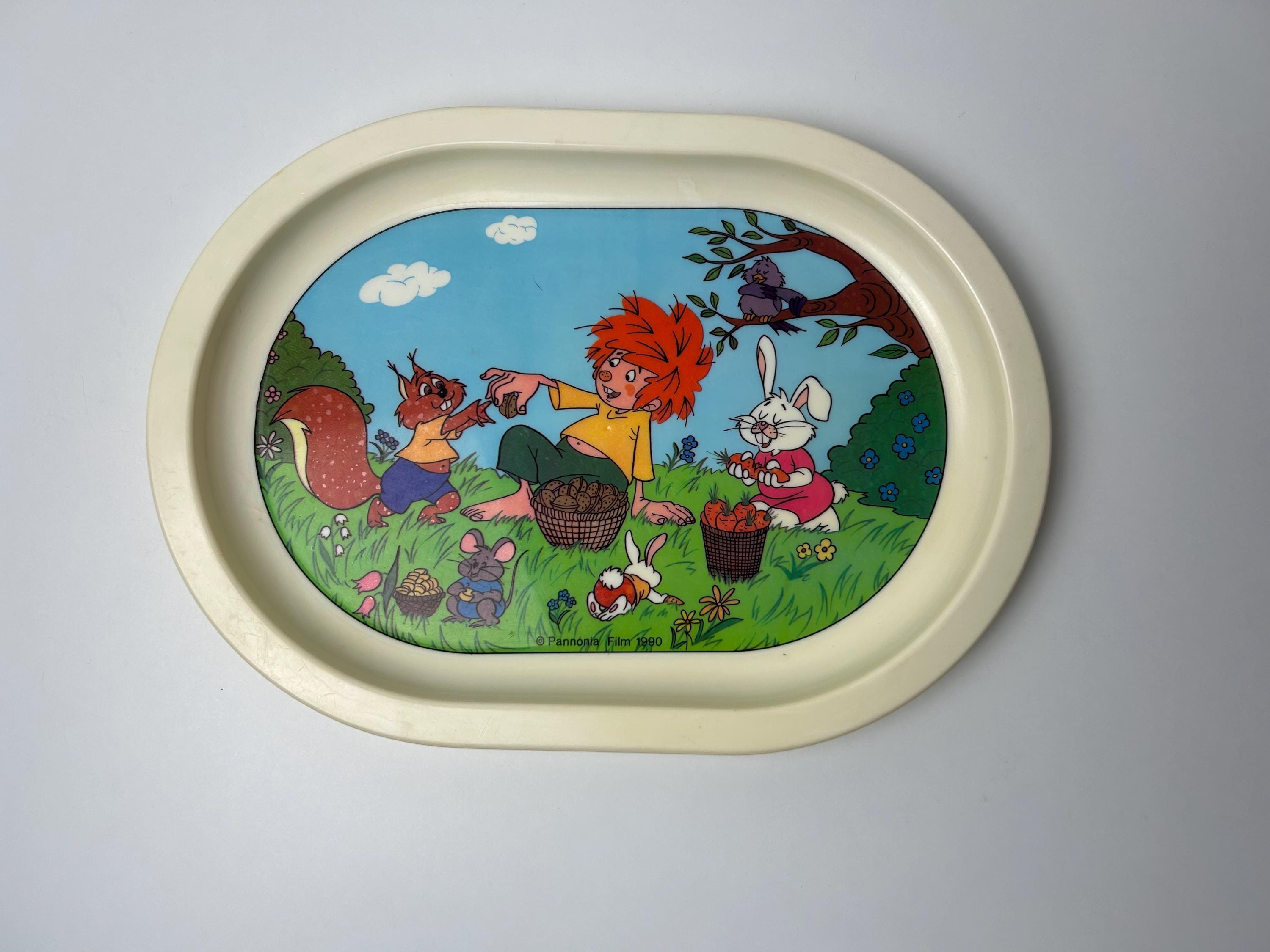 Tablet 90er Pumuckl mit Freunden beim Picknick retro vintage Dekoration 34x24cm 13,58x9,45in pannonia film
