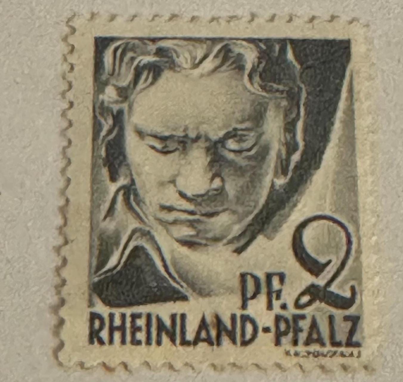 Vintage Briefmarke 1947 Ludwig van Beethoven Briefmarkensammlung antik Philatelie Postwertzeichen alt Briefmarkensammler Sammler