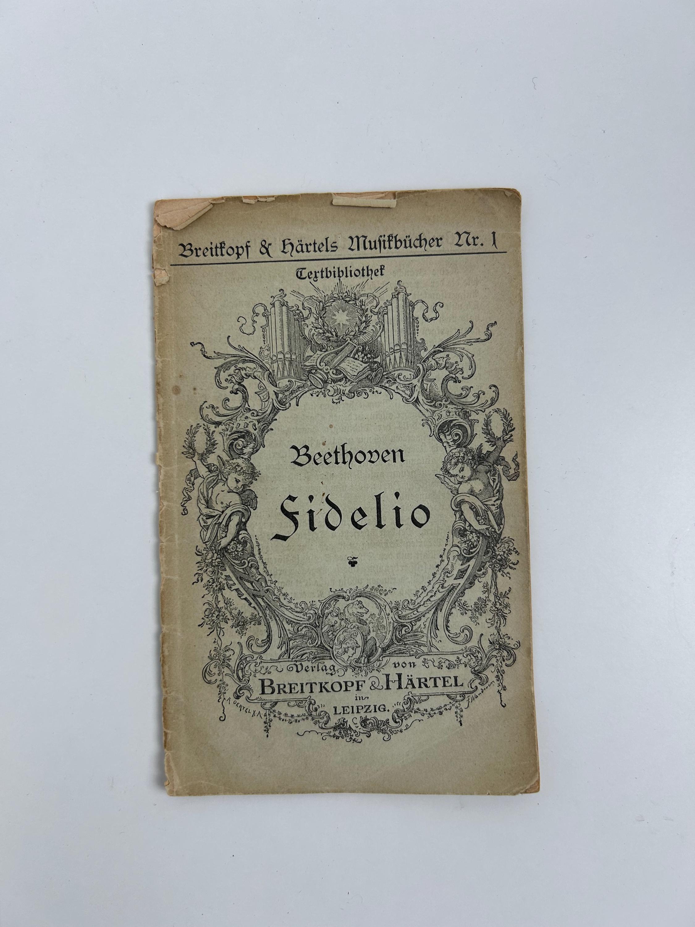 Fidelo Beethoven Textbuch Libretto antik ca 10x16 cm 3,93x6,29 in