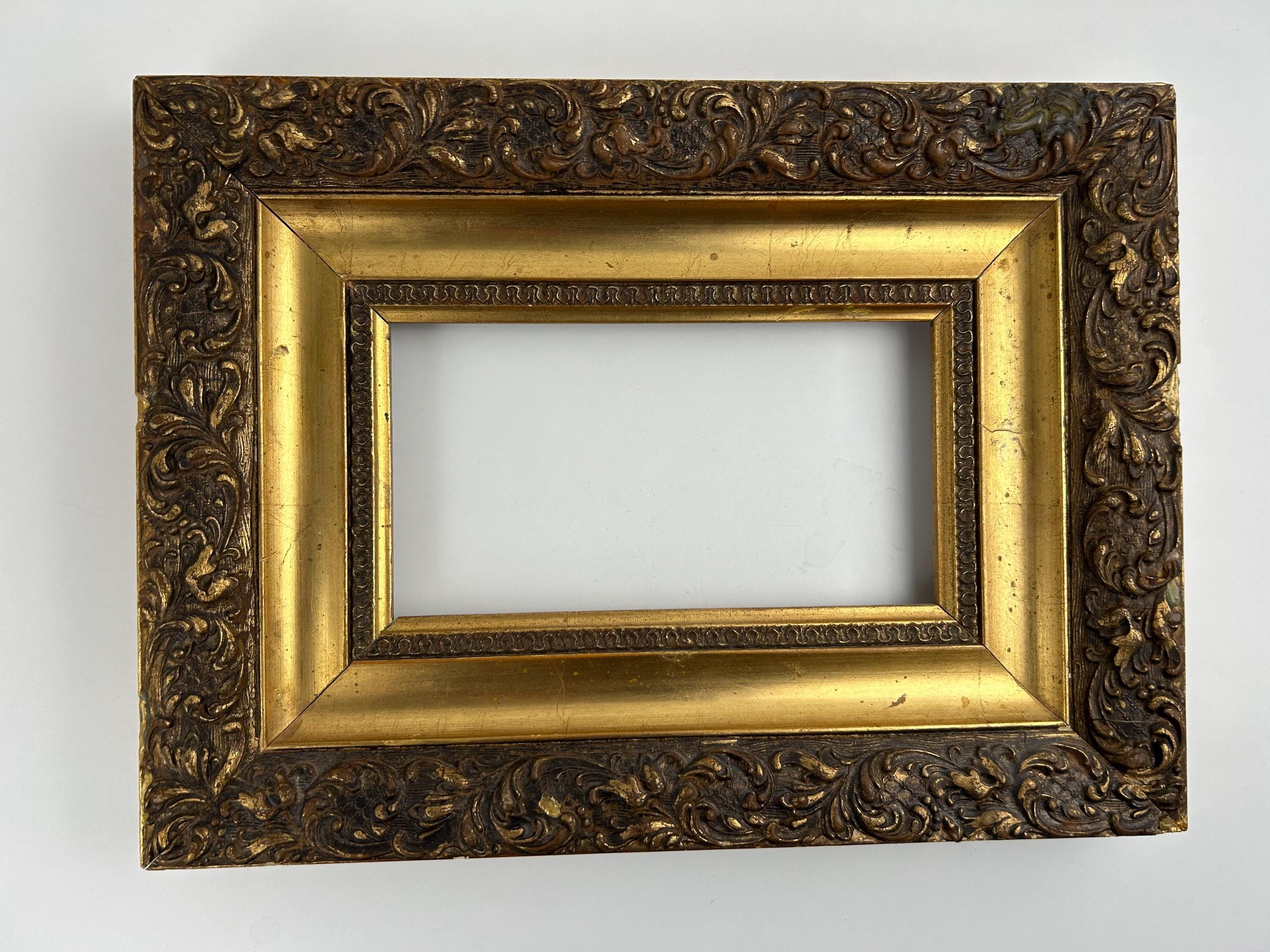 Vintage Bilderrahmen 37x27 cm (Außen) 22x12,5 (Innen) Dekoration wunderschöner Rahmen chateaucore Ornamente gold antik Goldrahmen alt