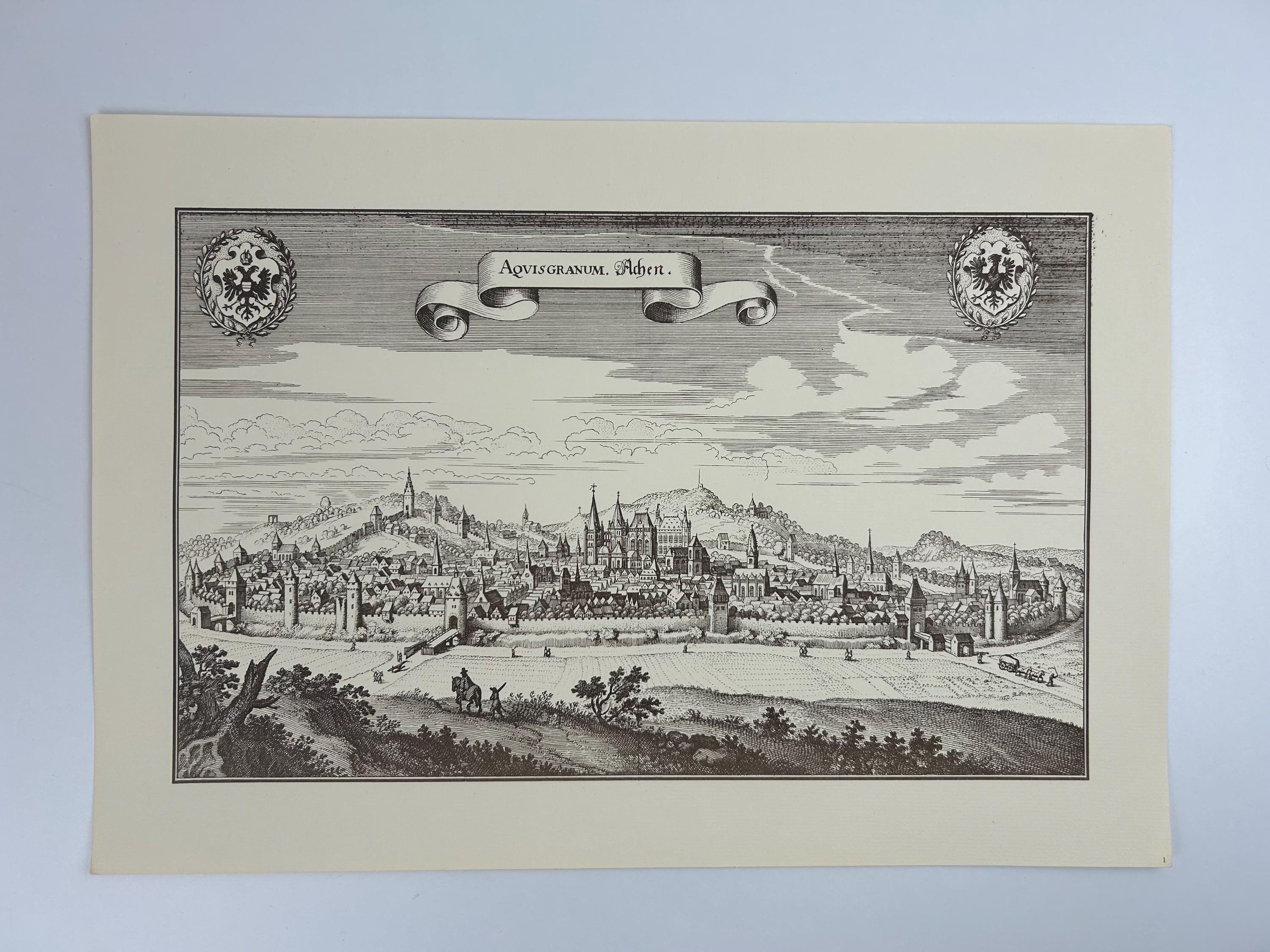 Aachen Stadtplan vintage | Antike Landkarte Wanddeko Historisches Bild Wohnzimmer Dekoration Landkarte alt