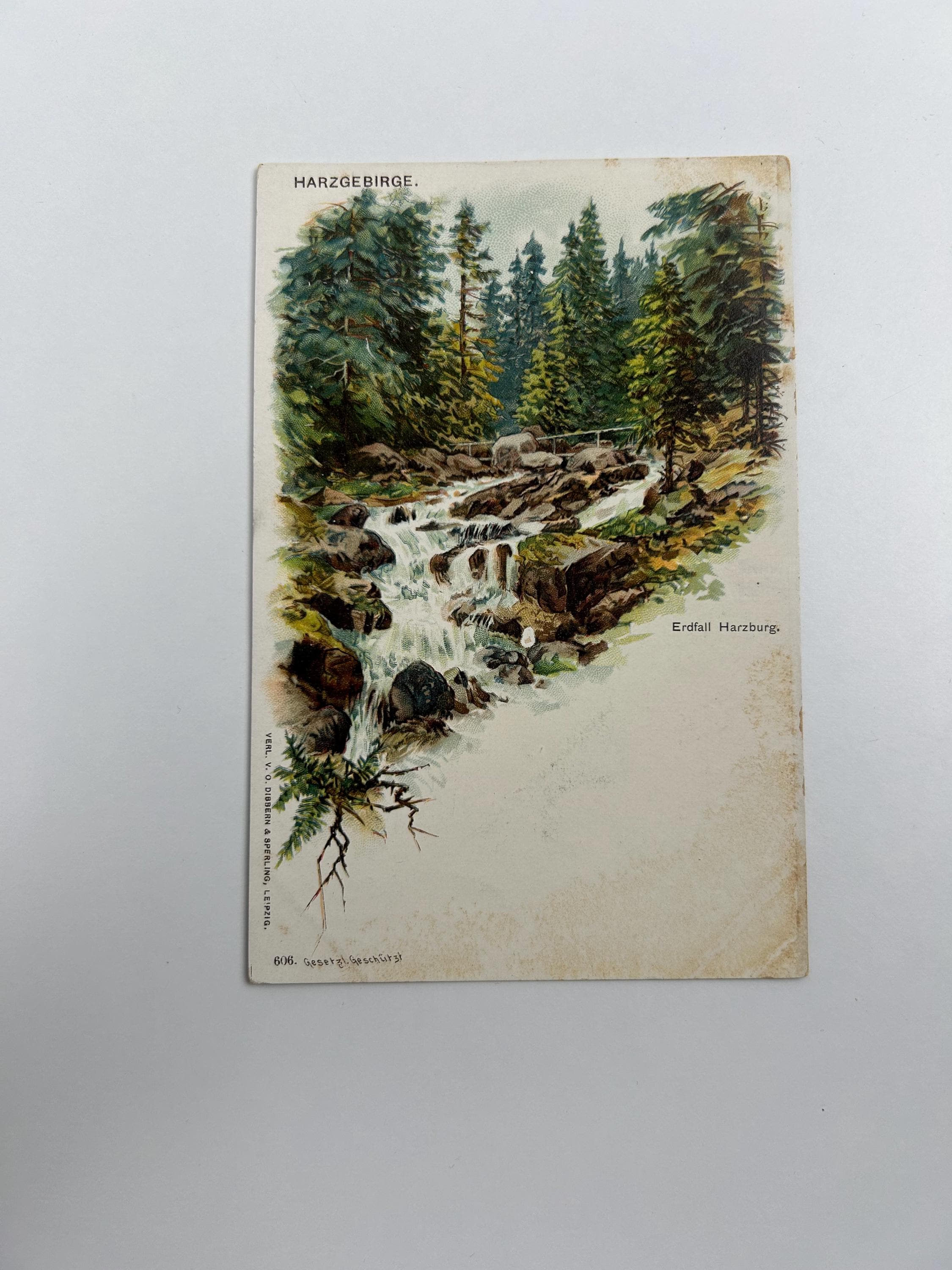 Postkarte Harzburg Harzgebirge vintage Postkarte Künstlerkarte alt Ansichtskarte Sammler Karten Sammlung retro Postkartensammlung thrift