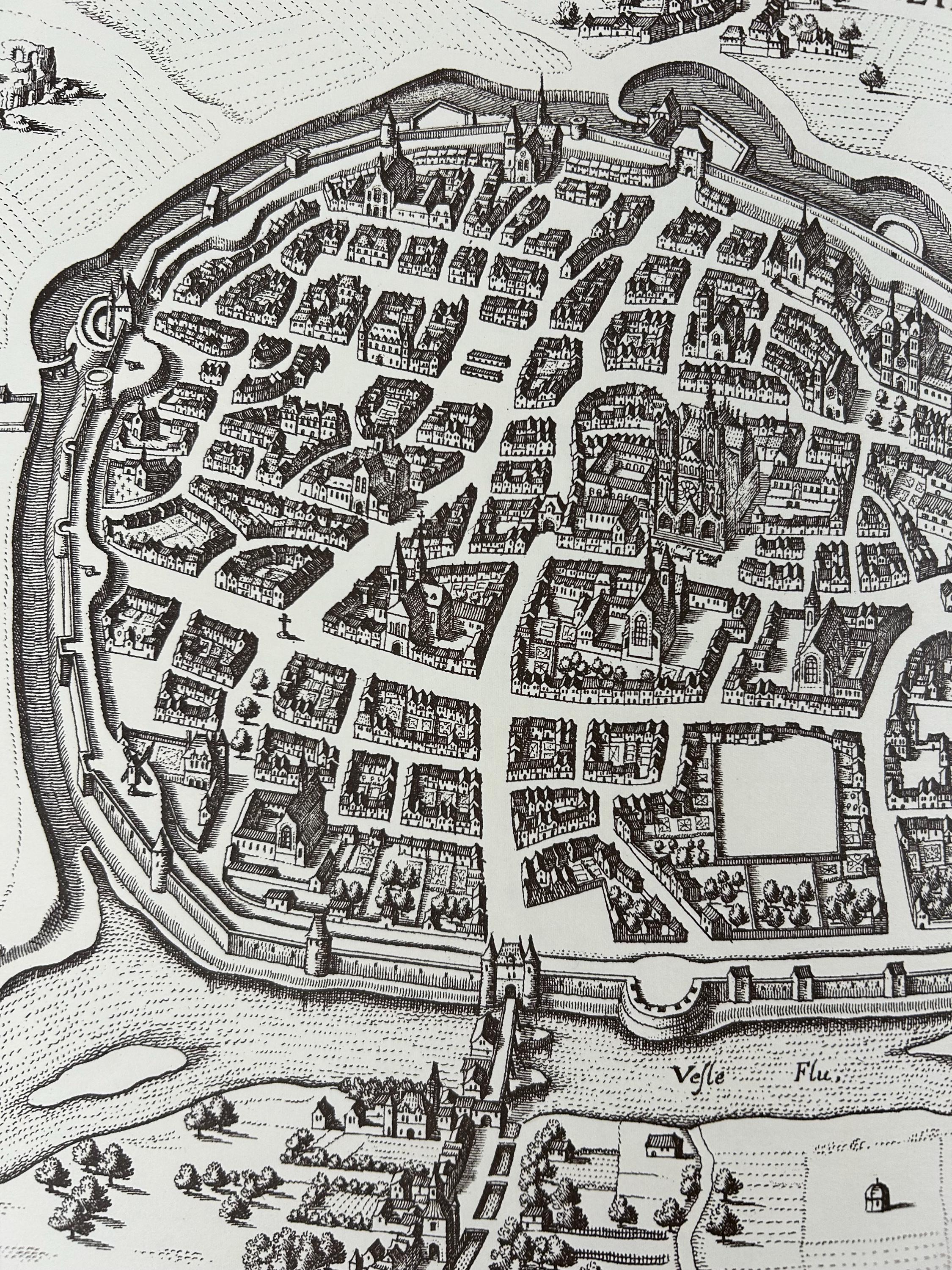 Stadtplan Reims vintage 60x43 cm 23,62x16,92 in Dekoration alt Wohndekoration Bild Wand Landkarte