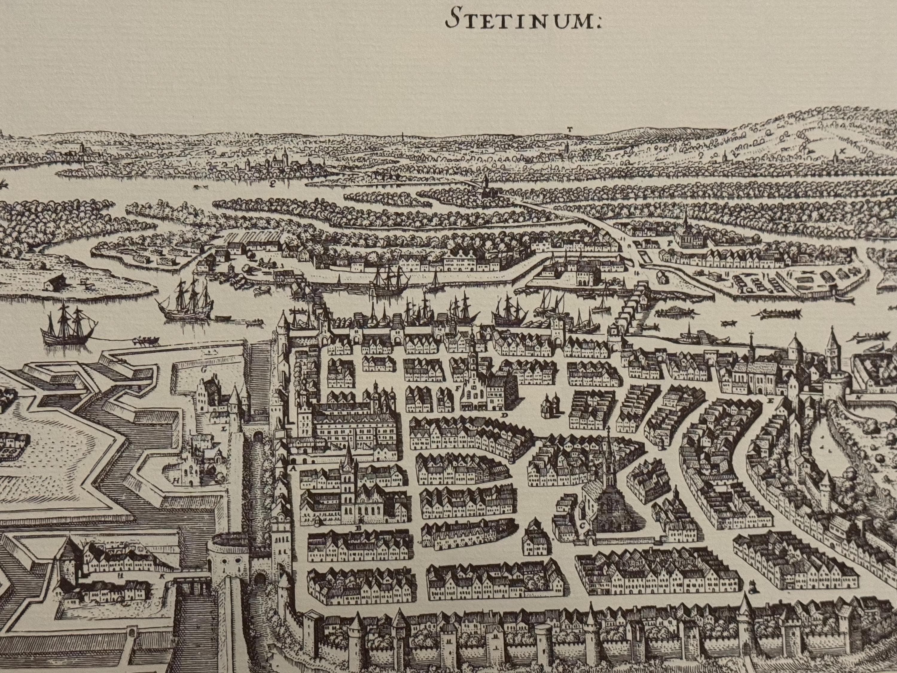 Stadtplan Stettin vintage Kunstdruck | Antike Landkarte Wanddeko Historisches Bild Wohnzimmer Dekoration Landkarte alt