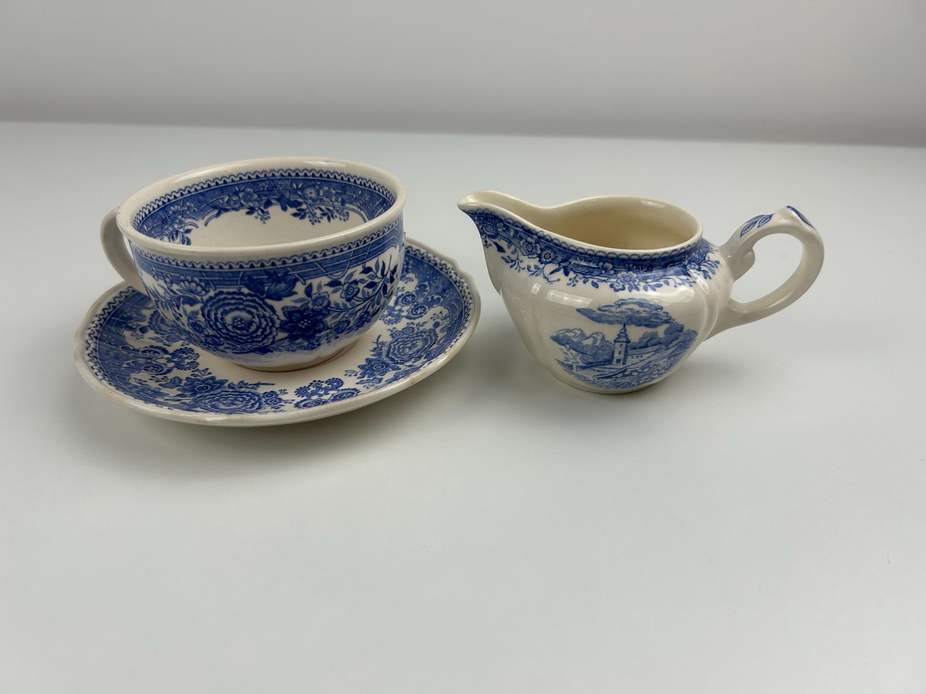 Villeroy & Boch Burgenland Set "Tasse mit Kännchen" Teller: 15cm Transferware Keramiksammler Keramikliebhaber fein Dinieren