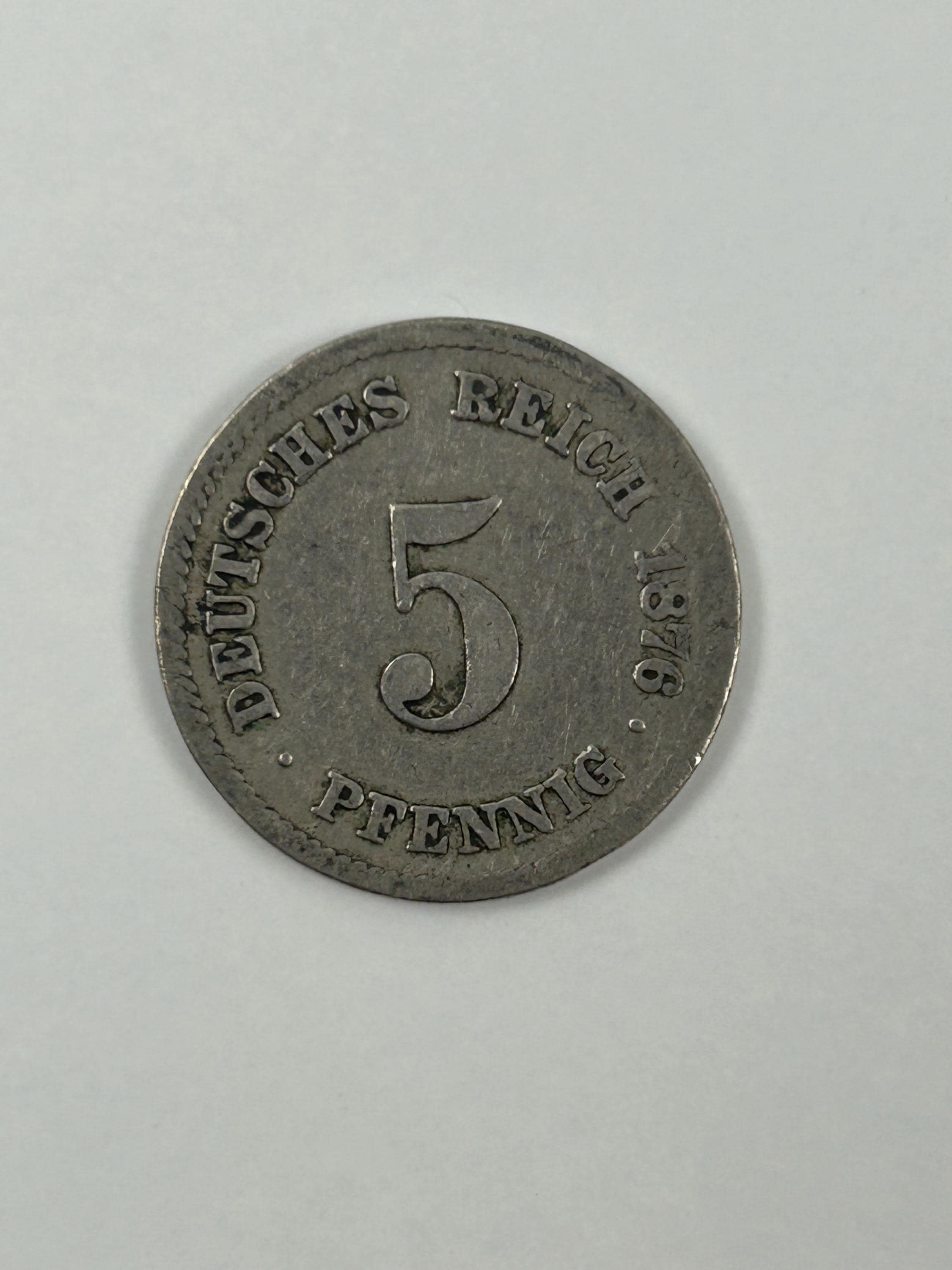 5 Pfennig Reichspfennig verschiedene Jahrgänge vintage Geld antik Währung Altdeutschland Deutsches Reich Münzen sammeln Münzsammlung alt