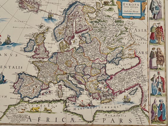 Antike Europakarte 1630 Willem Blaeu