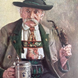 Cartolina Contadino bavarese (Tölz) R. Nitsch Carte Cartolina dell'artista