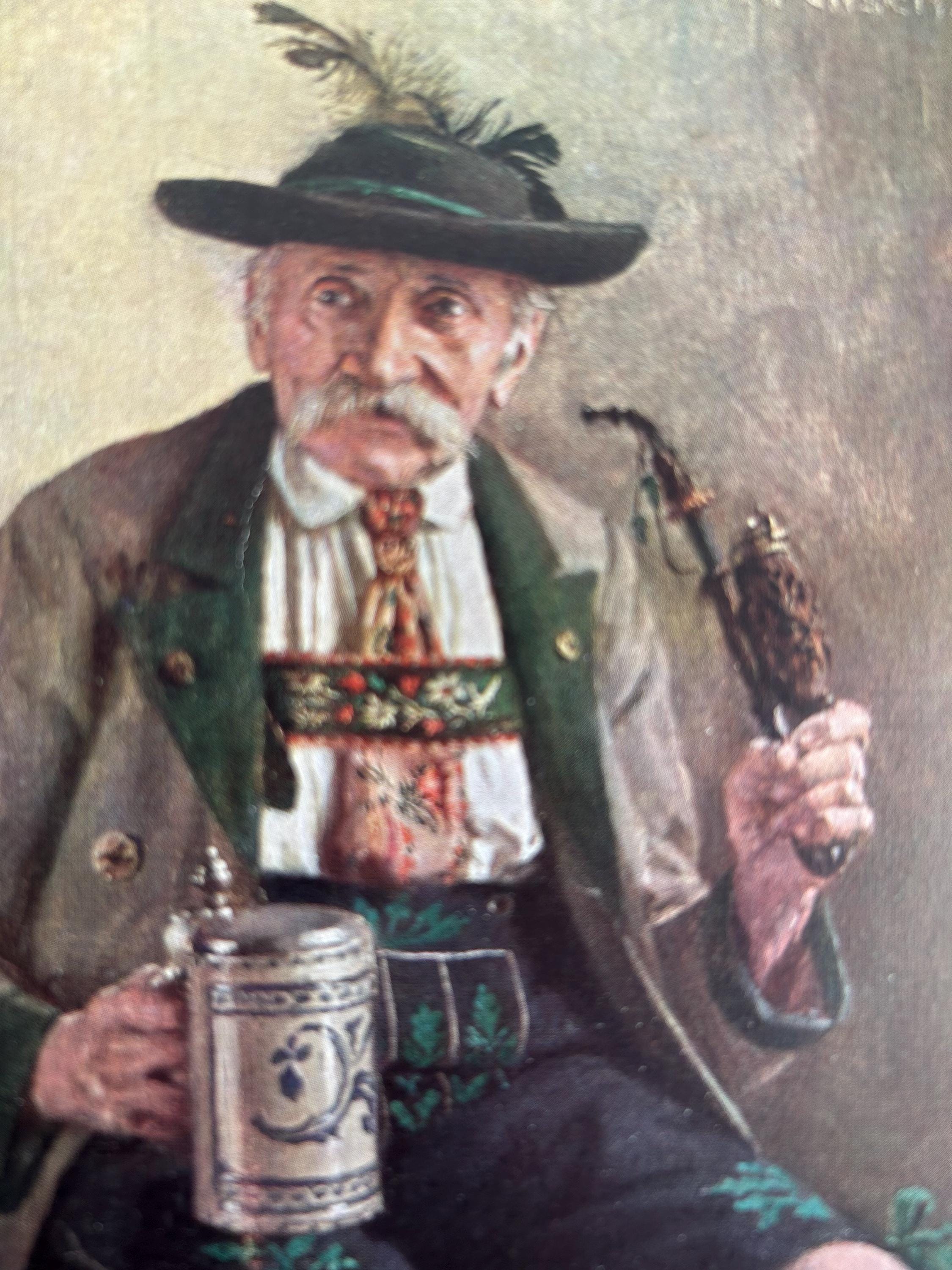 Postkarte "Bayerischer Bauer" Tölz Nitsch Karten Künstlerkarte alt Ansichtskarte retro Postkarten Trachten traditionell Postkartensammlung