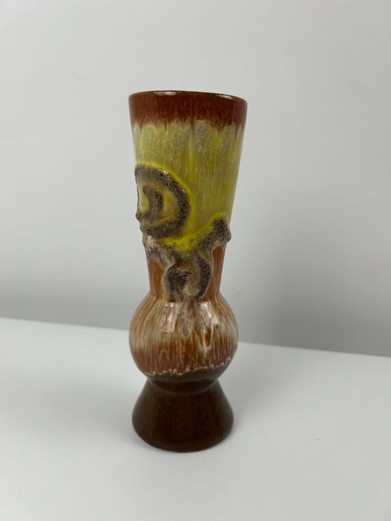 Vintage Braungrüne Keramikvase