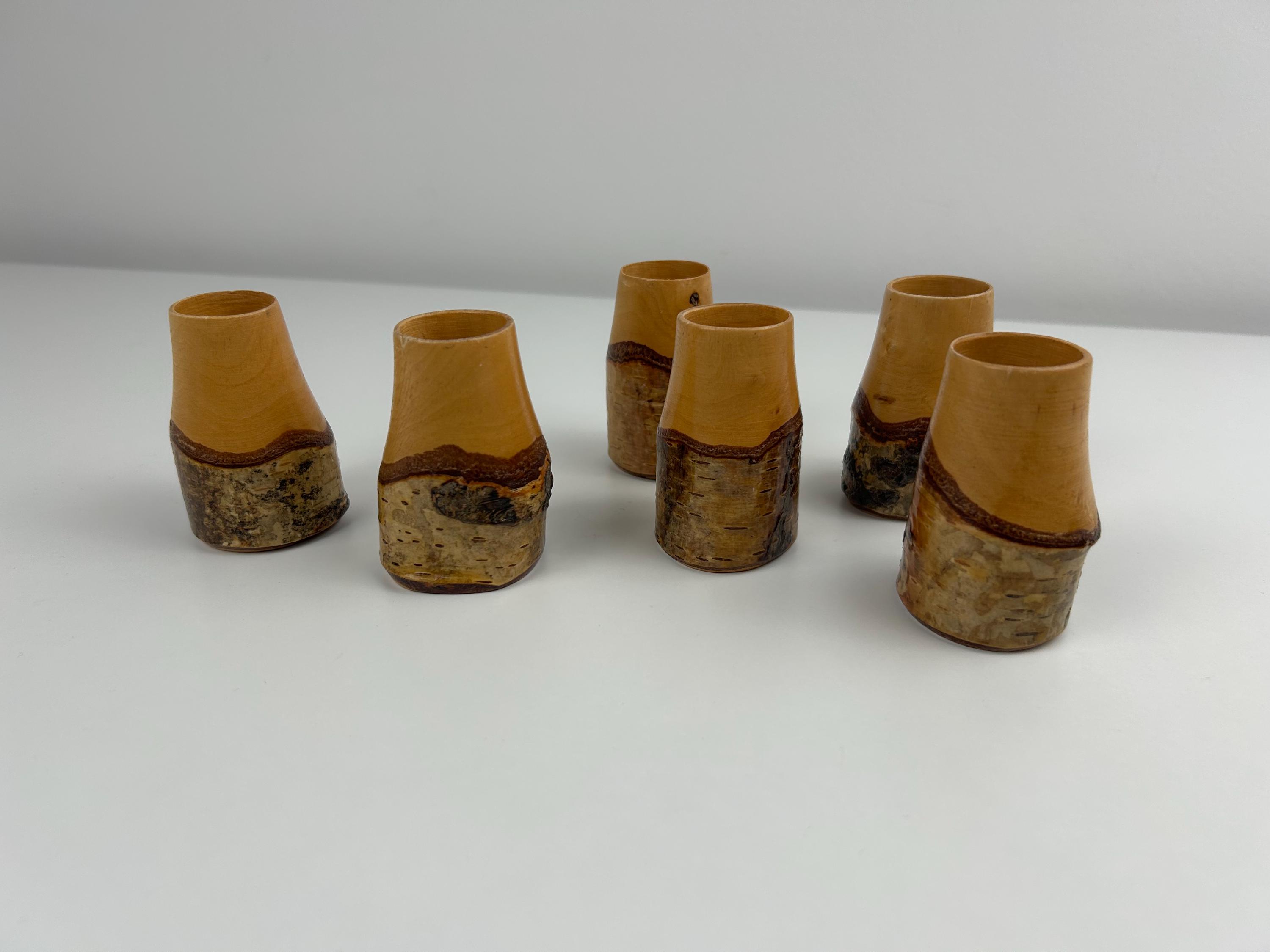 Minivasen Holz Set 6 Stück vintage Vasen Sammler Einrichtung Drechsel Dekoration Miniatur Vasensammler Vasenliebhaber