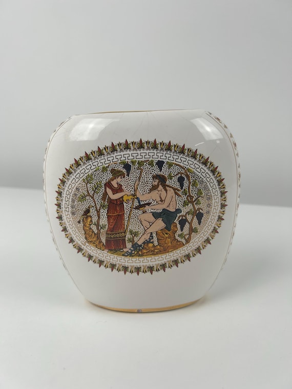 Porzellanvase Griechischer Stil Goldrand Vintage