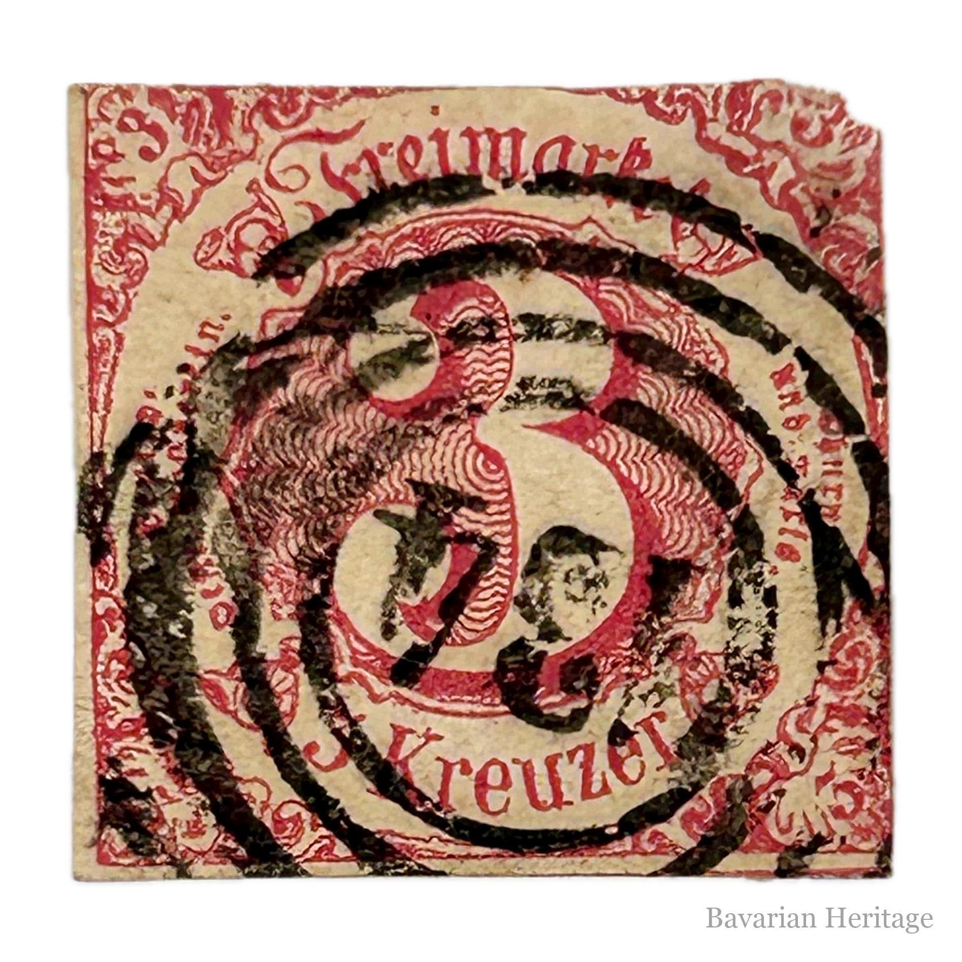 Briefmarke Thurn und Taxis 3 Kreuzer