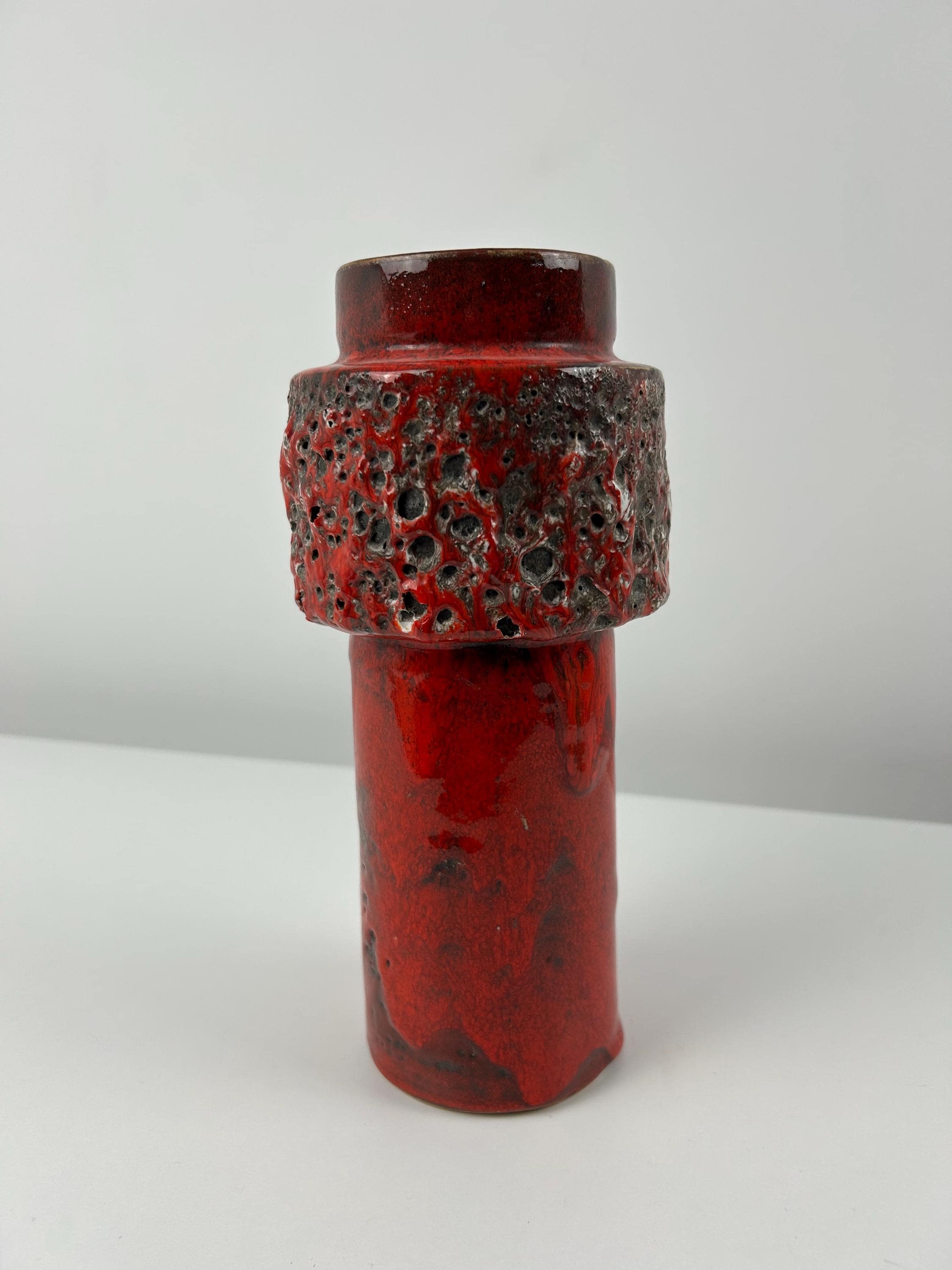 Fat Lava Vase rote retro Vasen alt vintage Dekoration Wohnzimmer