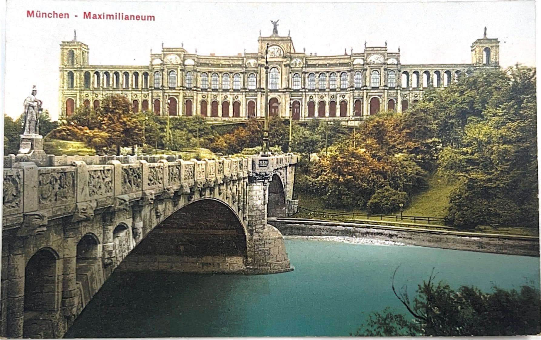 Ansichtskarte München Maximilianeum Postkarte vintage Lithografie Bildpostkarte Litho Briefkarte Korrespondenzkarte