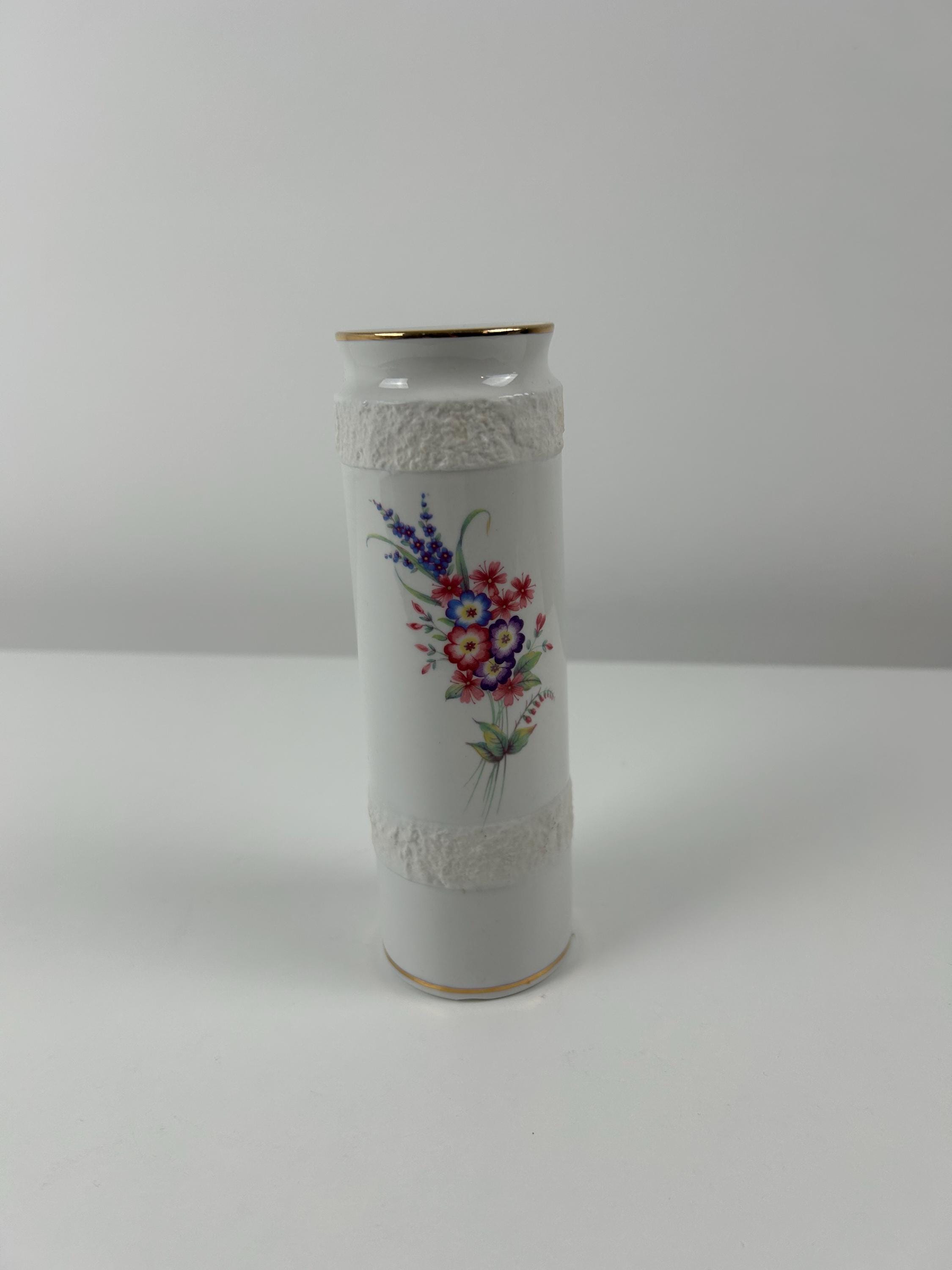 Porzellanvase retro Blumenmuster Vase vintage Blumenvase Einrichtung floral Dekoration blumen Wohnen thrift Vasen midcentury Landhaus Bauern