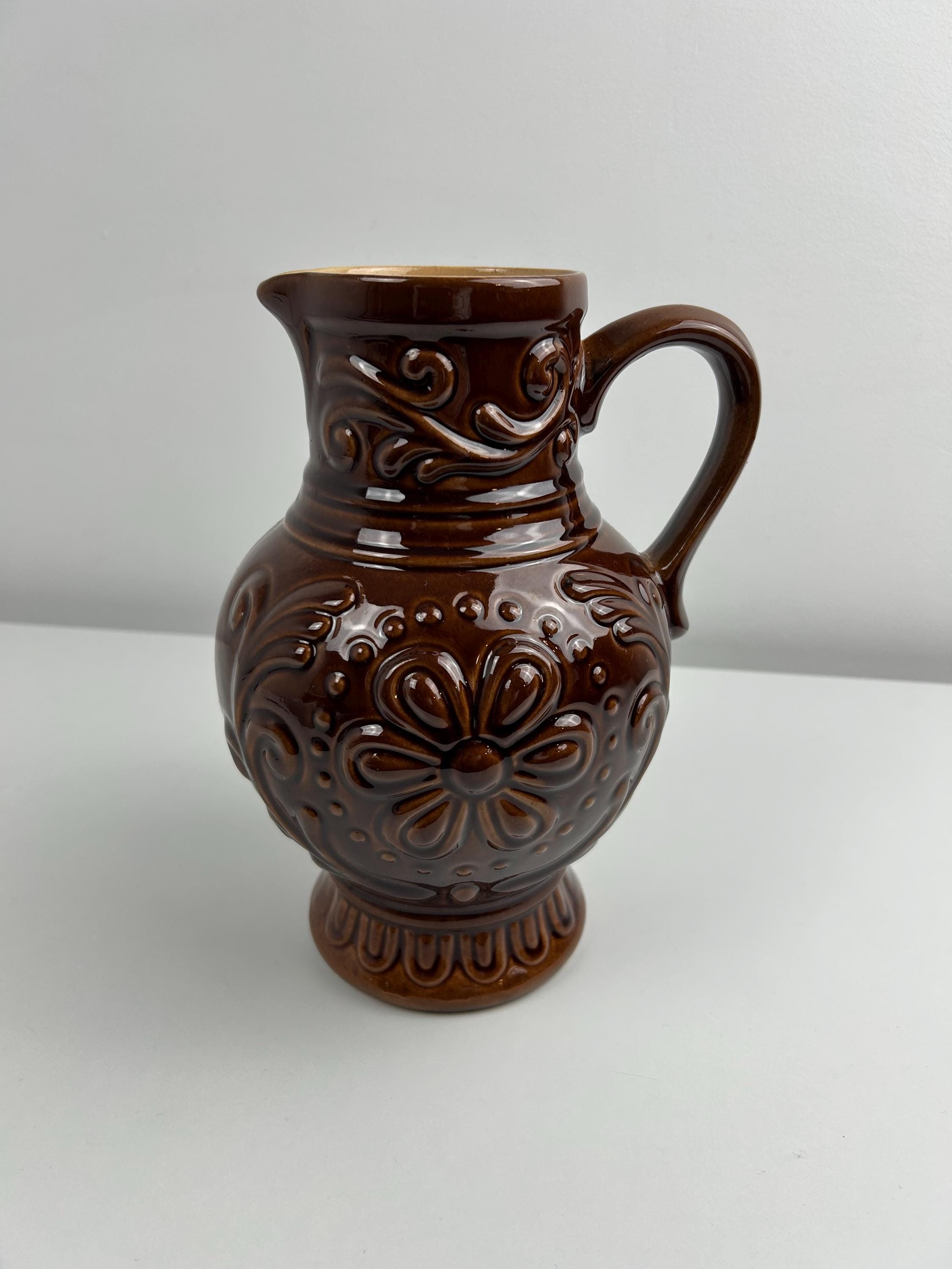 Krug vintage braun ca. 23cm 8,7" Krug vintage grau Kanne Dekoration Landhaus Bauernhaus Einrichtung Nostalgie