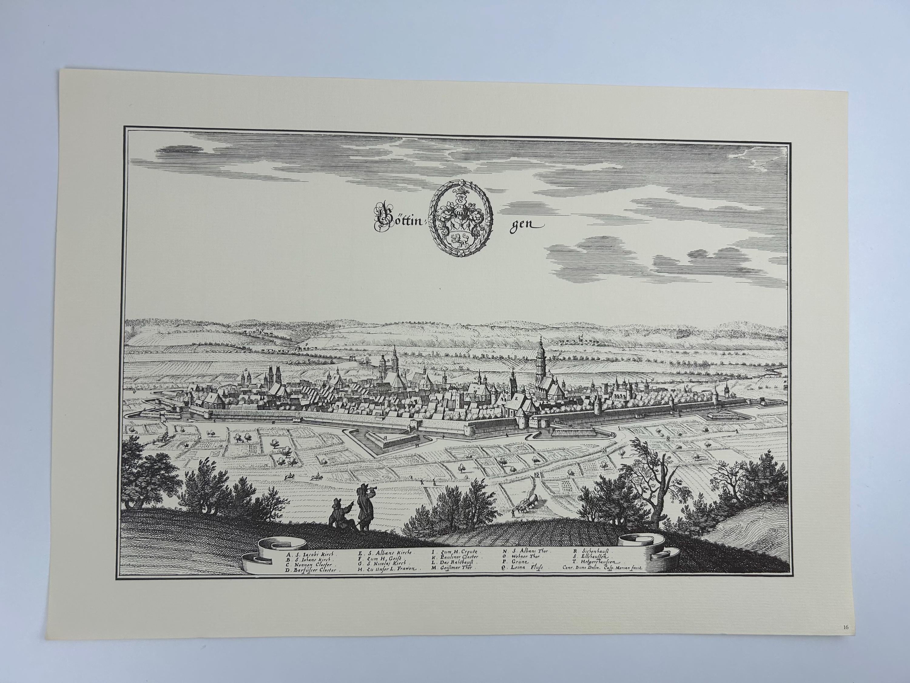 Göttingen Stadtplan vintage | Antike Landkarte Wanddeko Historisches Bild Wohnzimmer Dekoration Landkarte alt