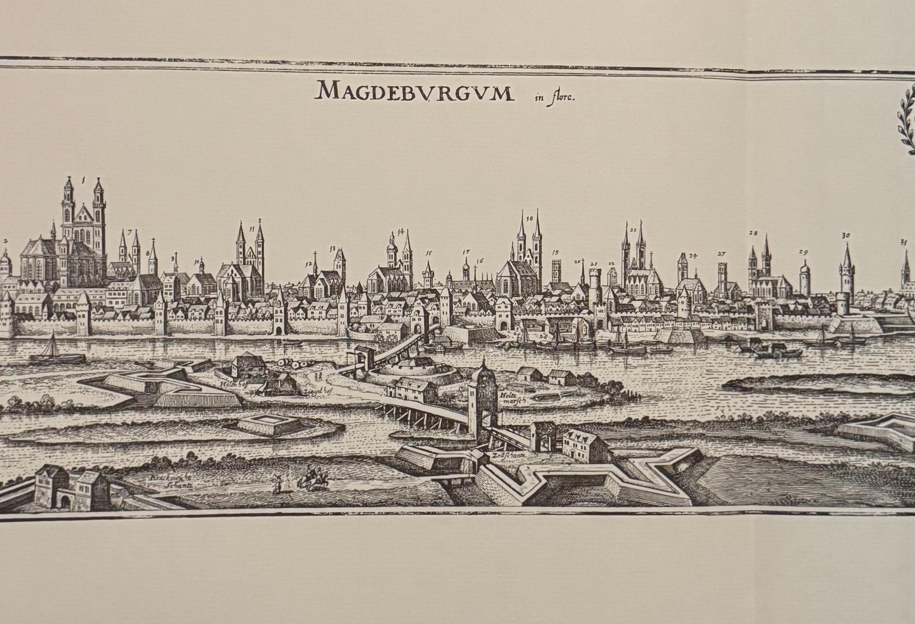 Stadtplan Magdeburg vintage Kunstdruck | Antike Landkarte Wanddeko Historisches Bild Wohnzimmer Dekoration Landkarte alt