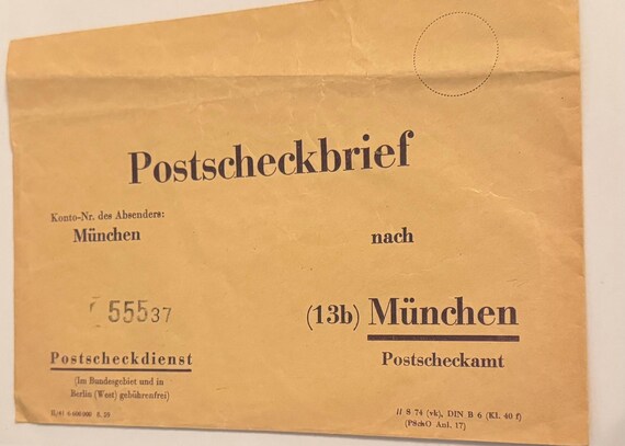 Antiker Postscheckbrief München 1959 Bankumschlag
