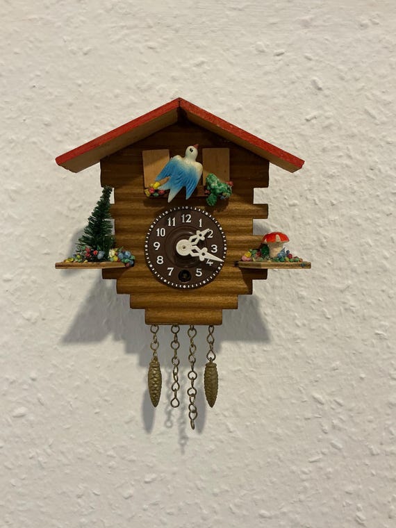 Reloj de péndulo de la Selva Negra, reloj de cuco vintage, reloj