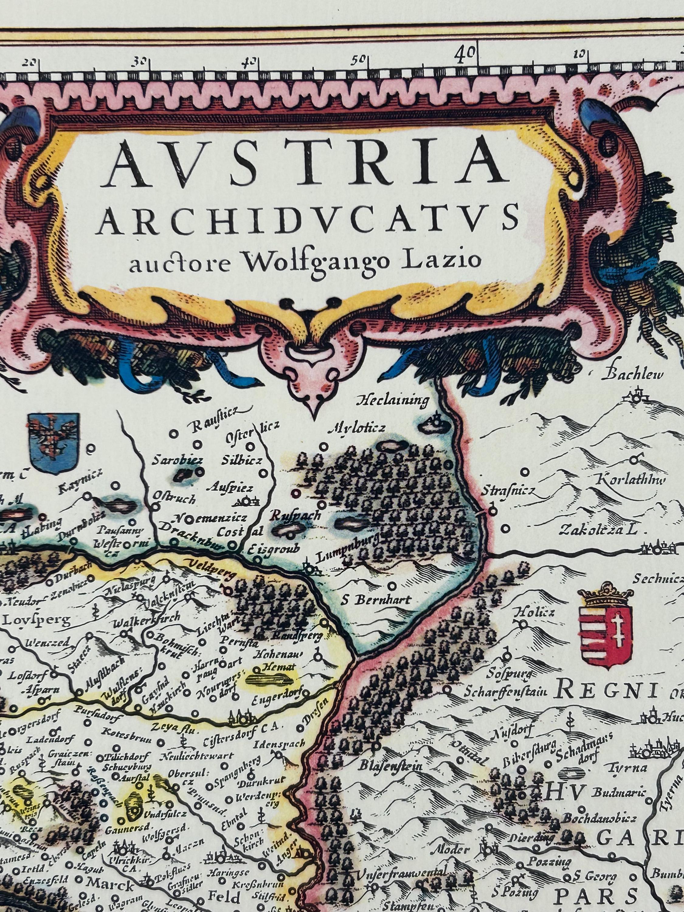 Vintage Landkarte Österreich 60x43 cm 23,62x16,92" Dekoration alt Wohndekoration Bild Karte Wanddekoration Einrichtung Wandbehand Bilder alt