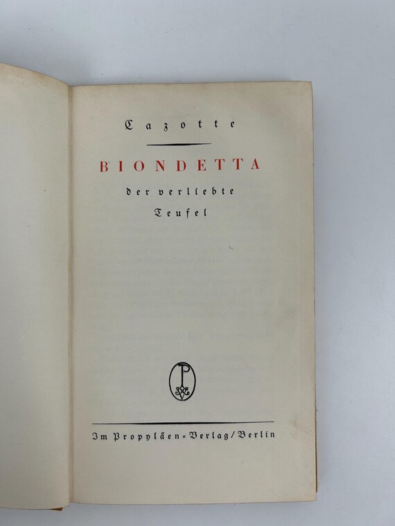 Biondetta der Verliebte Teufel Cazotte Propyläen-Verlag