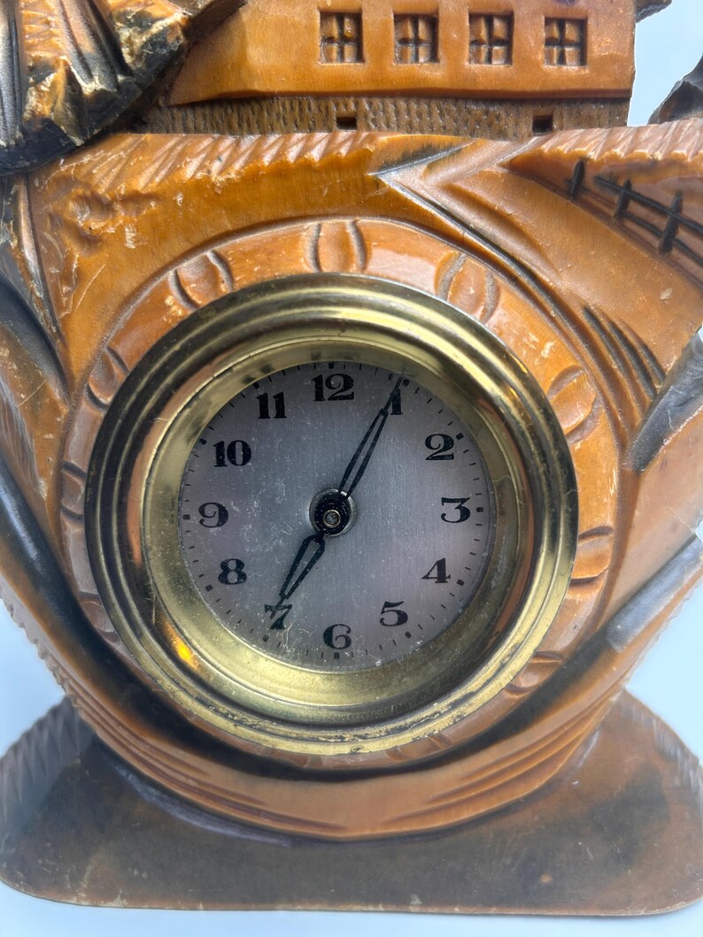 Vintage Black Forest Table Clock | German Schwarzwald Standuhr, Farmhouse Decor image 7