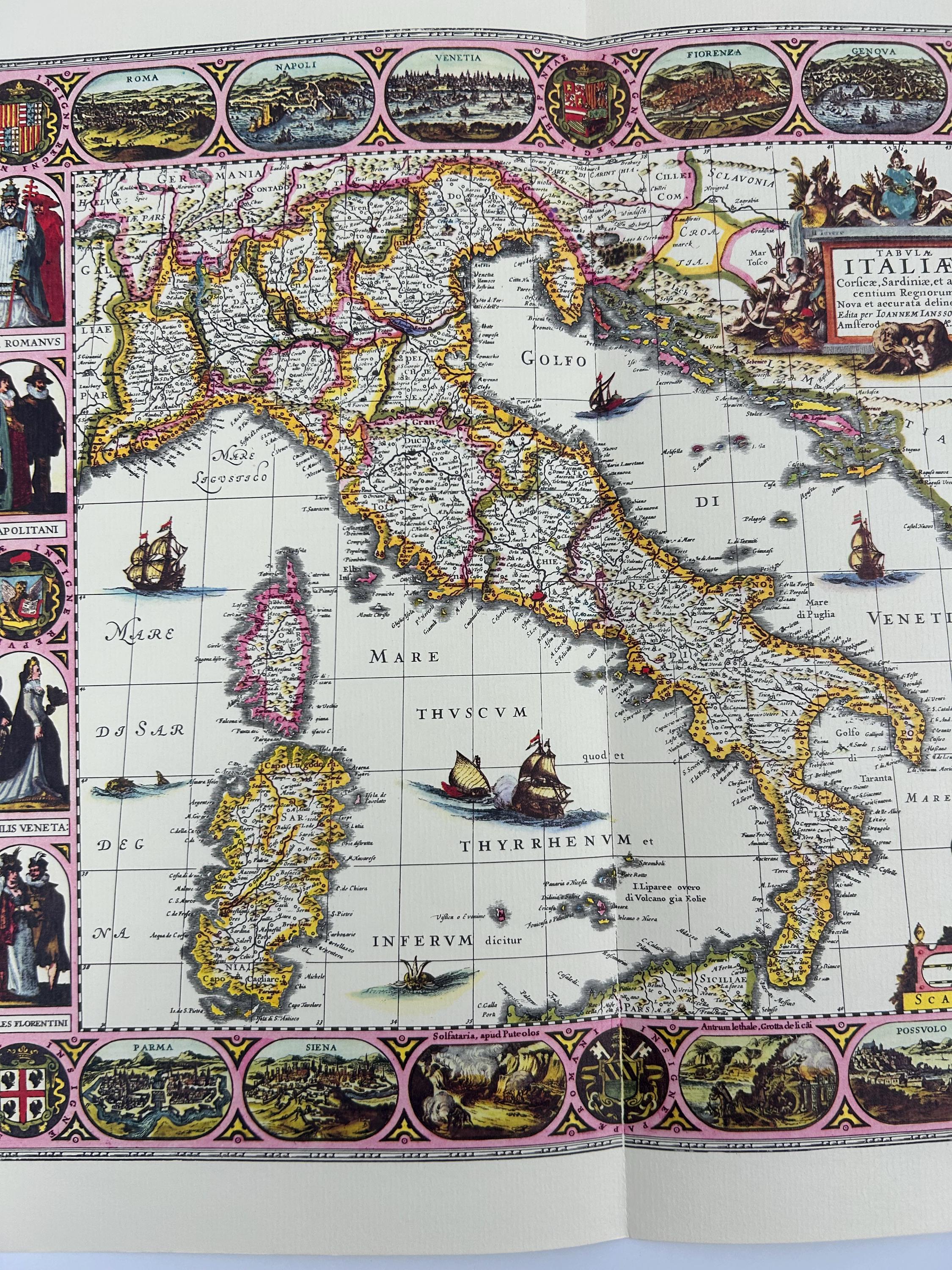 Italien vintage Landkarte 60x43 cm 23,62 x16,92 in Dekoration Wohndekoration Bild Wand Landkarte Einrichtung italienisch Bilder Karte retro