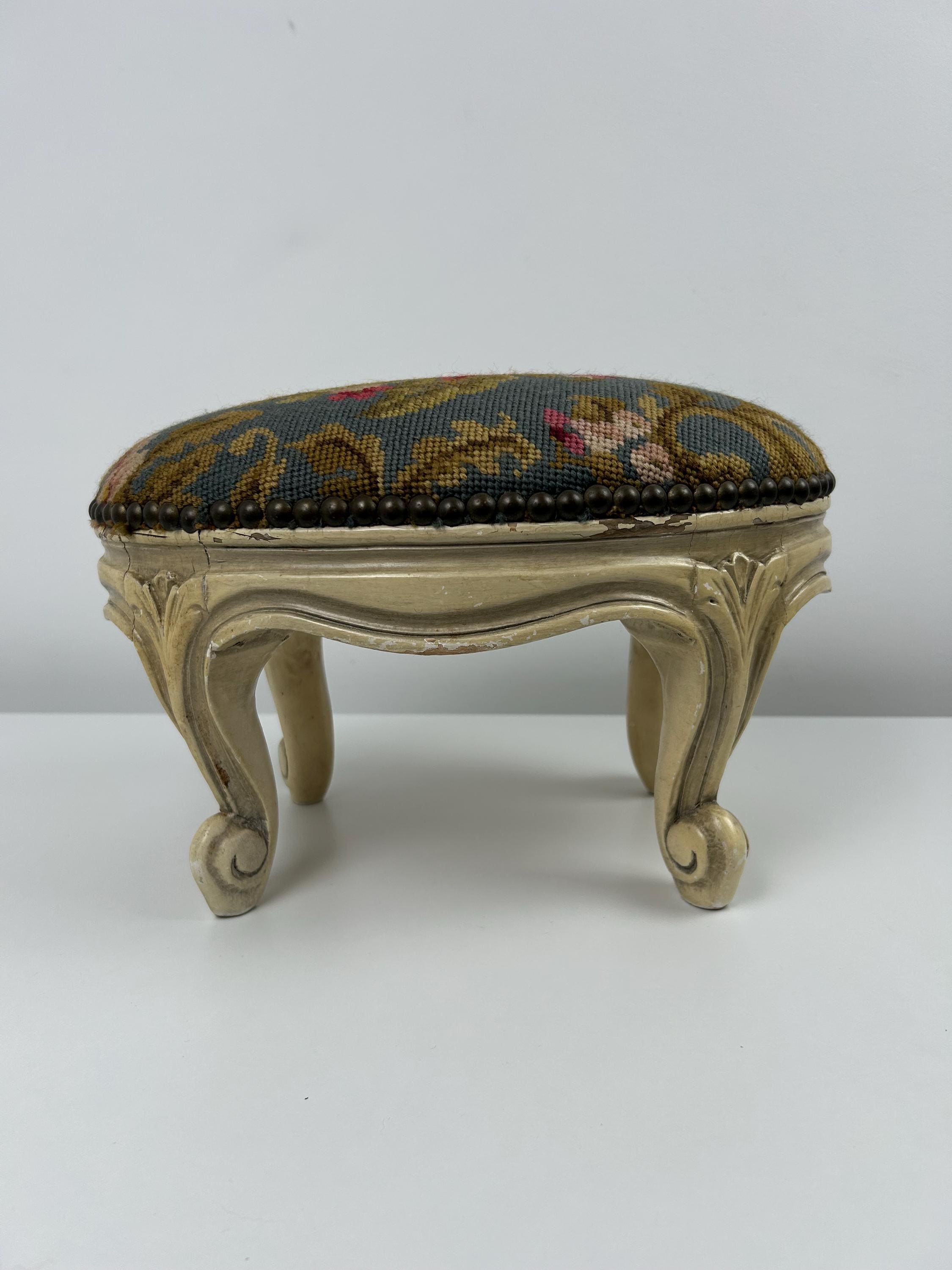 Vintage Hocker 35x25x25 cm 13,78x9,84x9,84 in Barockstil Fußhocker