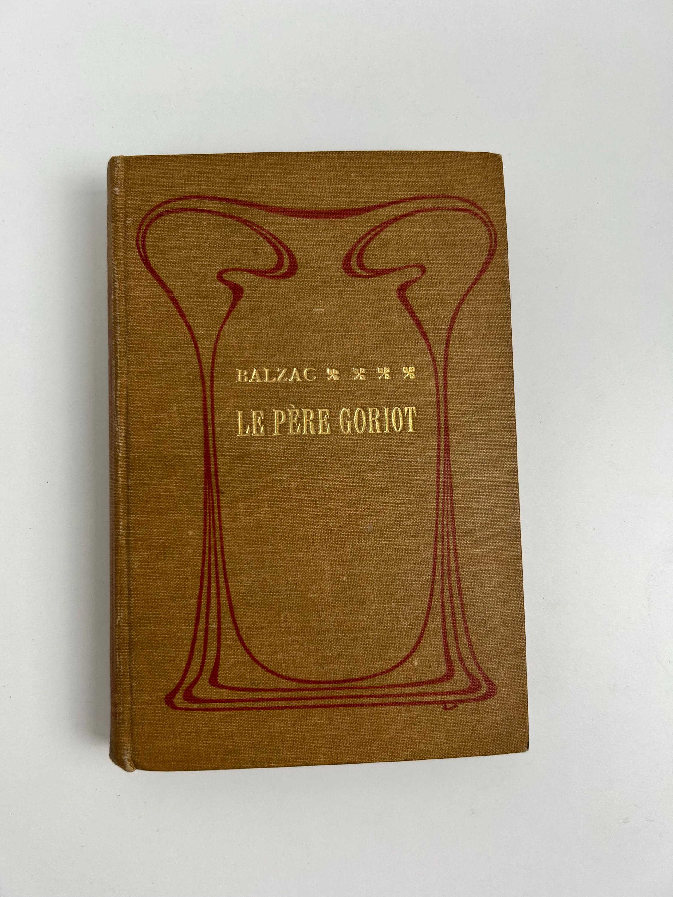 Le Père Goriot" von H. de Balzac antikes Buch 1900 französisch Jugendstil Einband
