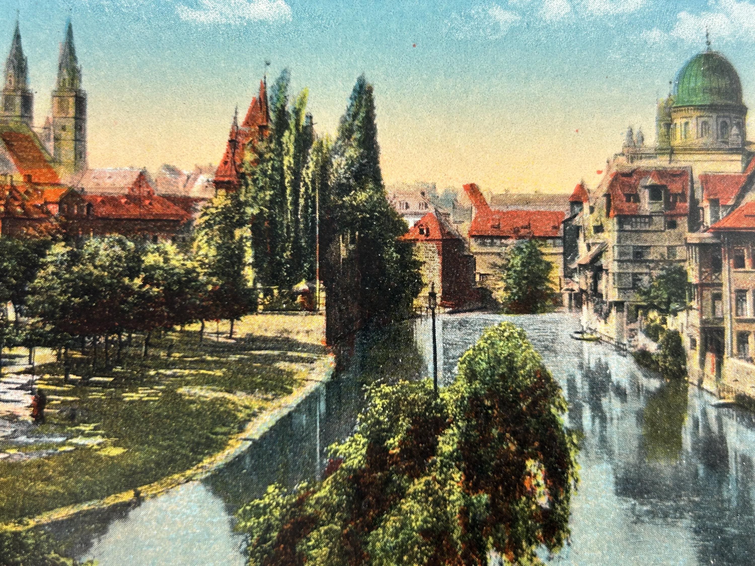 Ansichtskarte Nürnberg Postkarte vintage Pegnitz Lithografie alt Bildpostkarte retro Litho Briefkarte thrift Korrespondenzkarte Karte