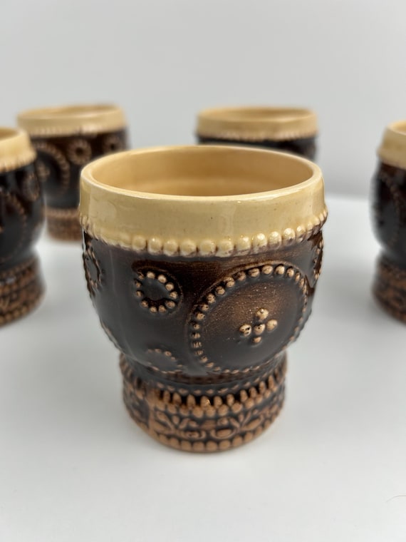 Becher Set 5 Stück Vintage 9cm