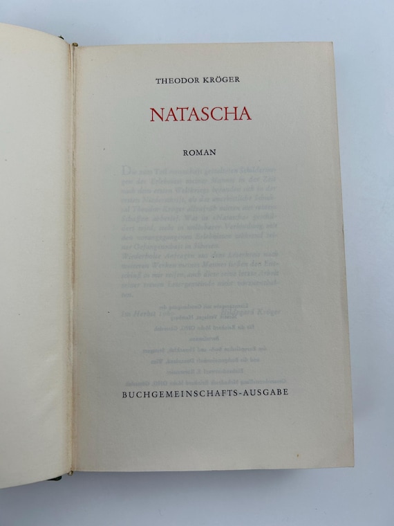 Natascha Buch von Theodor Kröger Vintage
