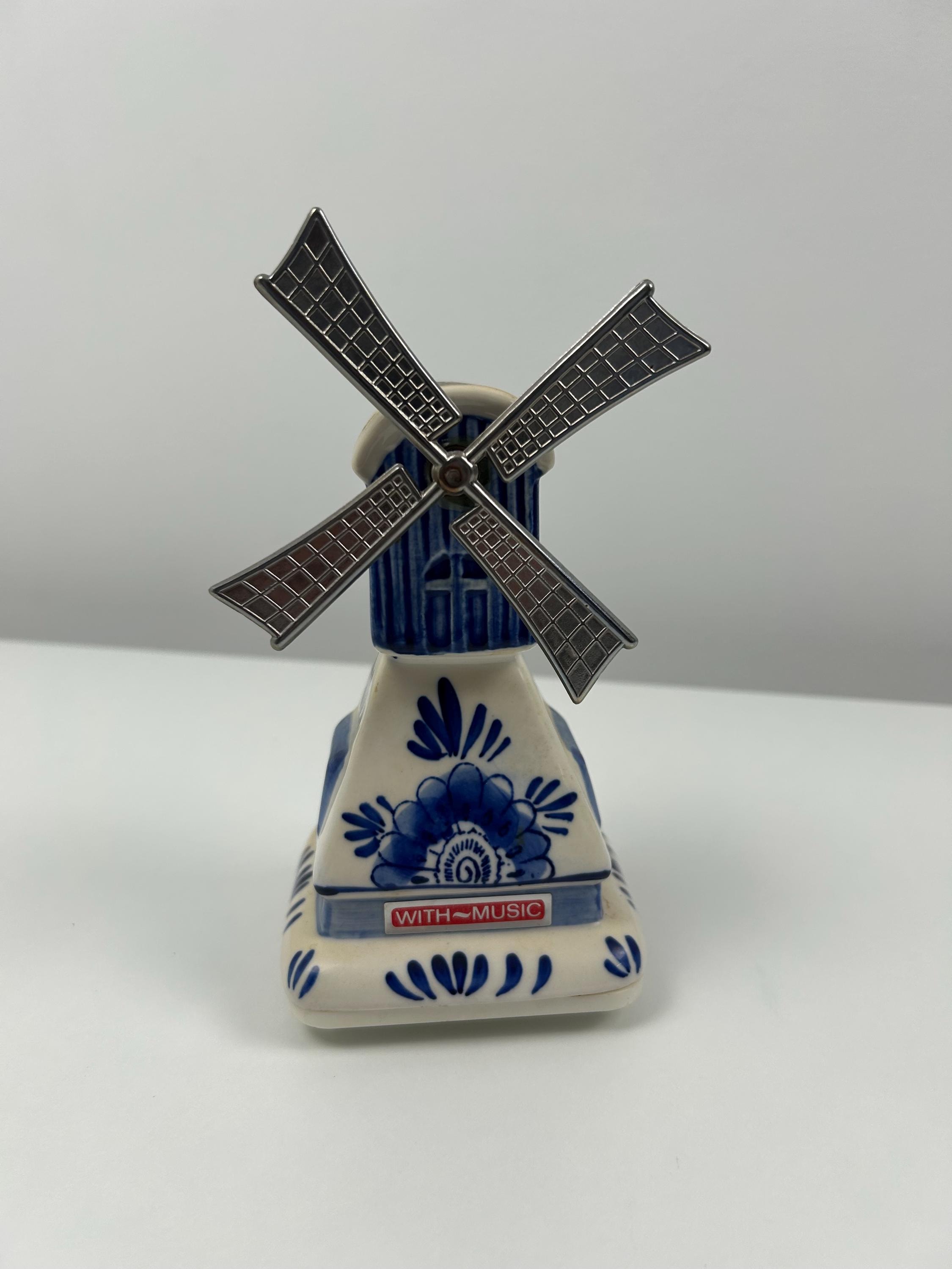 Spieluhr Windmühle vintage für Sammlung thrift Spieluhr retro Musikbox Delft Geschenk