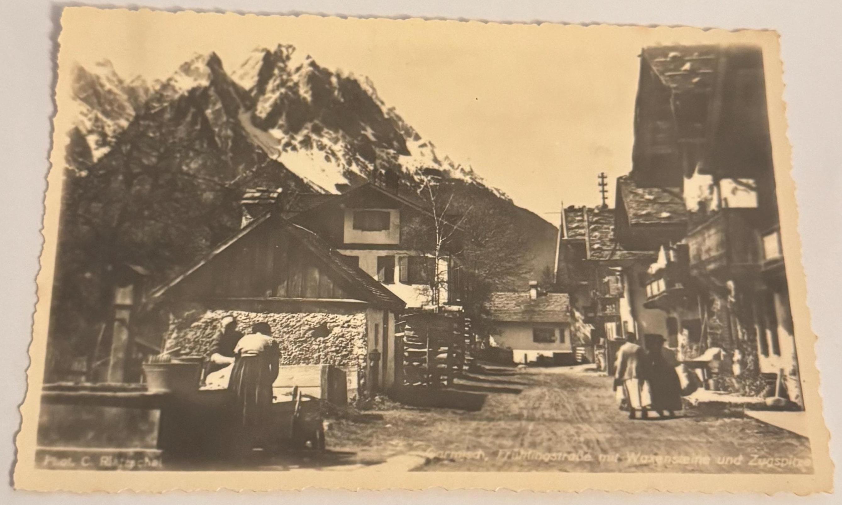 Antike Postkarte Garmisch Künstlerkarte Ansichtskarte retro Postkartensammlung Sammler Ansichtskarten Sammlung
