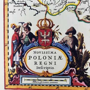 Polen vintage Landkarte Stadtplan antik 60x43 cm und 23,62x16,92 in