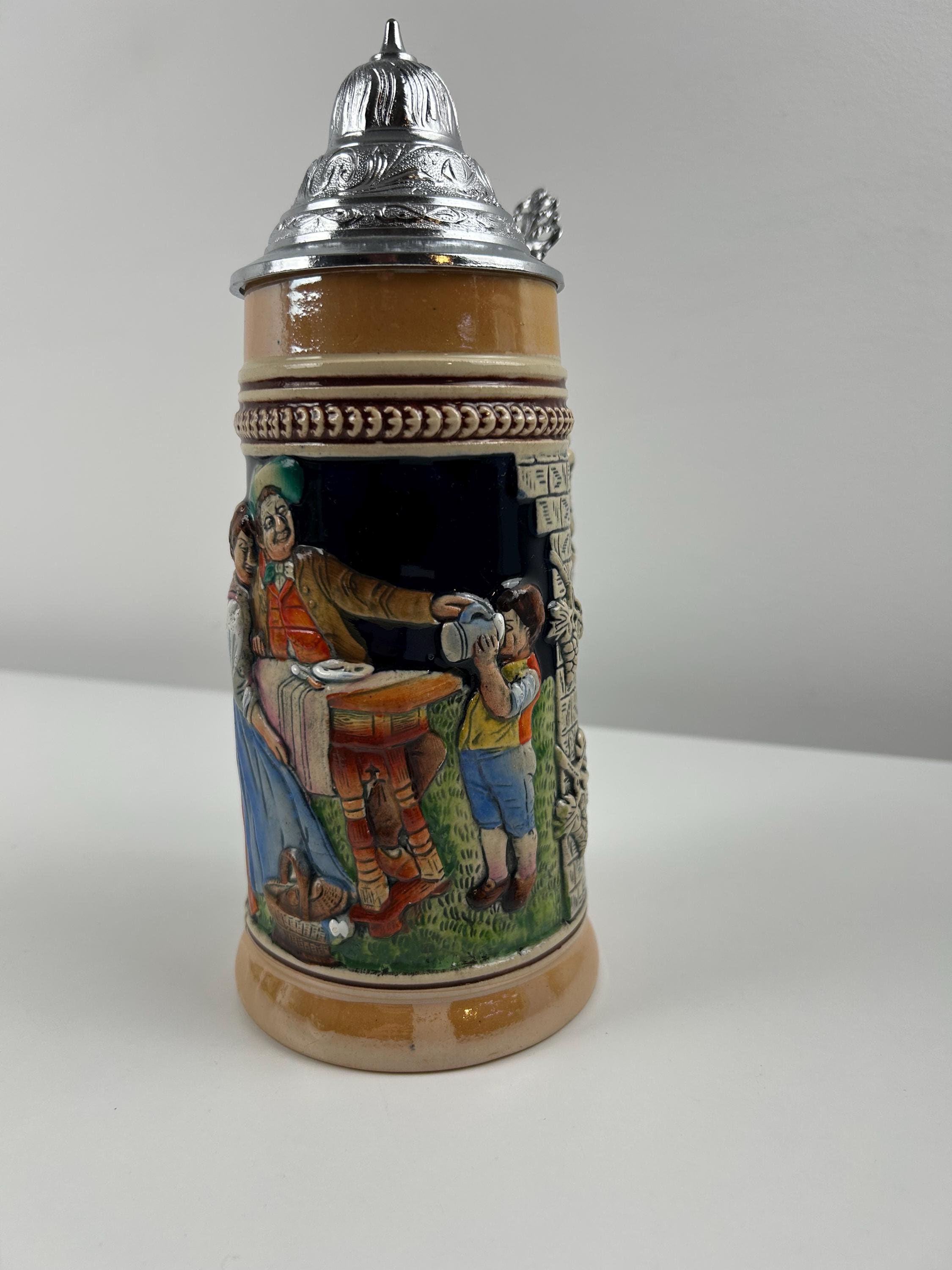 Bierkrug Wirtshausszene Bierseidel vintage Bierglas retro Bierbembel thrift Bierkrügel Tradition Bayern Sammlung Sammlerobjekt
