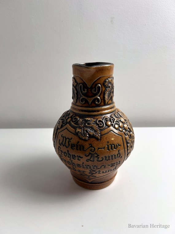 Gerz Weinkrug Steinzeug 1 Liter Salzglasur Vintage