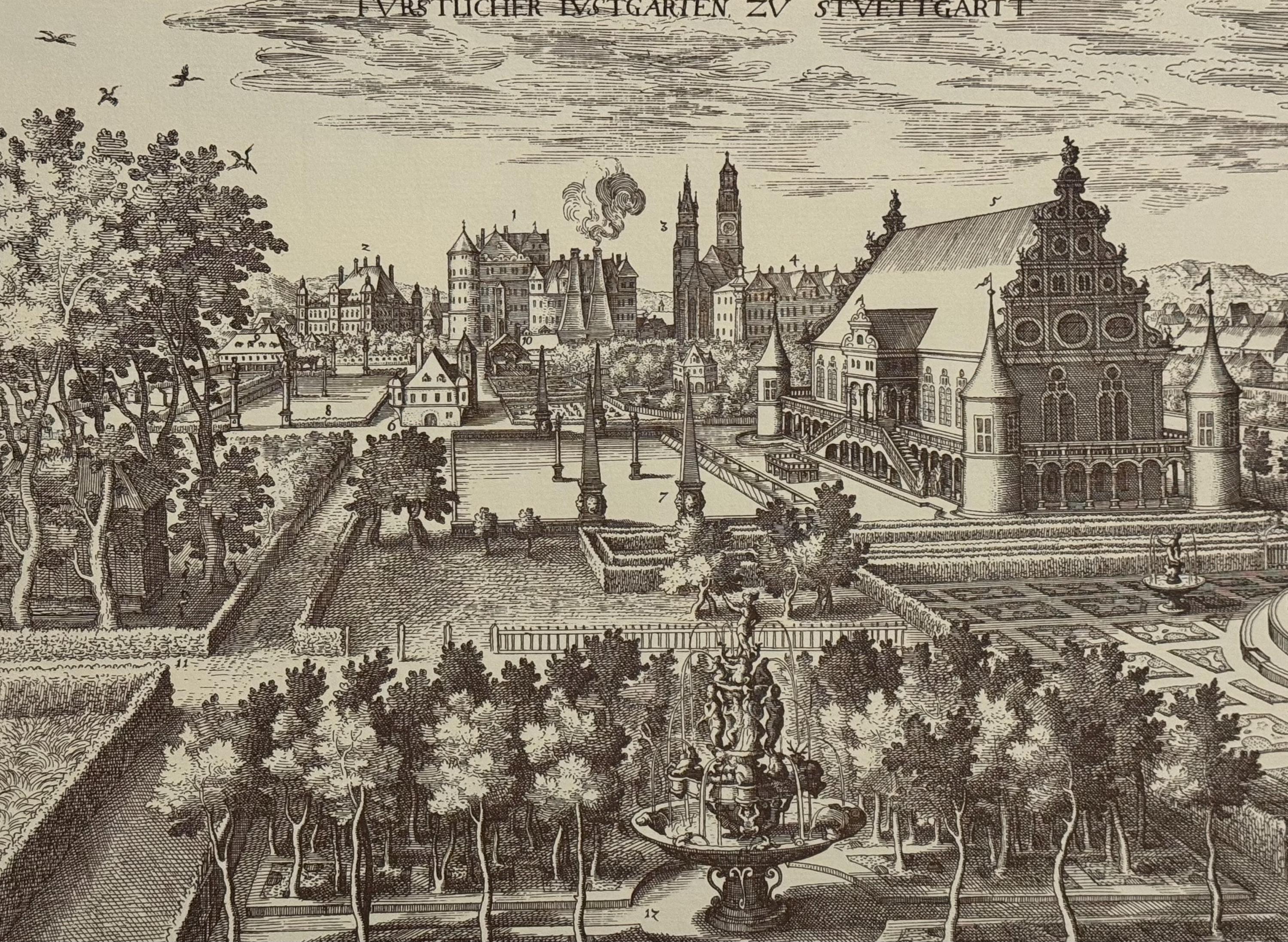 Stadtplan Stuttgart vintage Kunstdruck | Antike Landkarte Wanddeko Historisches Bild Wohnzimmer Dekoration Landkarte alt