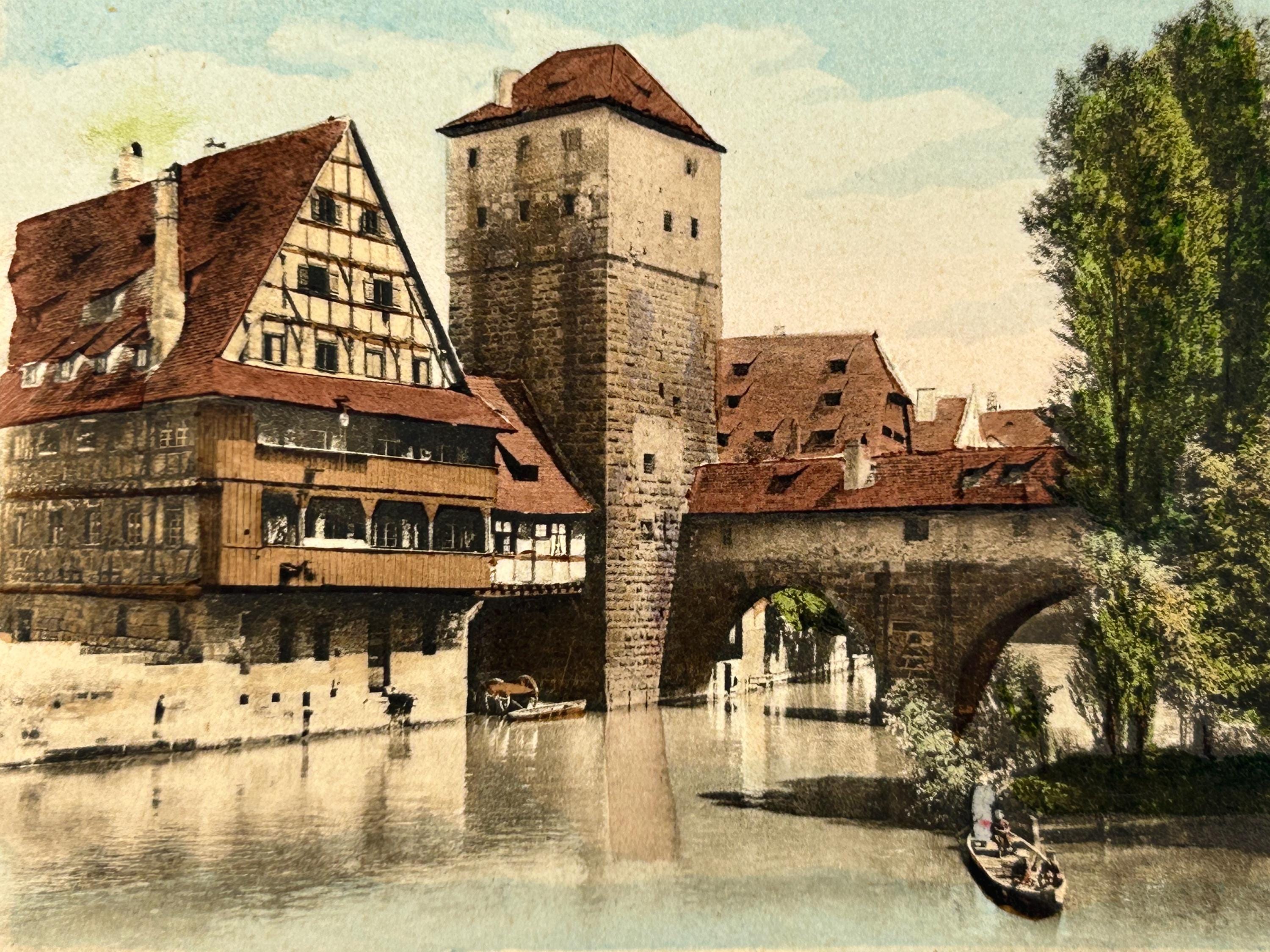 Ansichtskarte Nürnberg Henkersteg Postkarte vintage Lithografie alt Bildpostkarte retro Litho Briefkarte thrift Korrespondenzkarte Karte