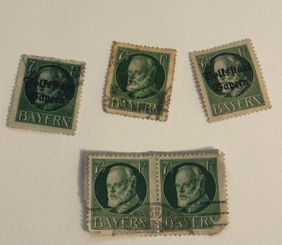 5x Bayern König Ludwig III Briefmarken