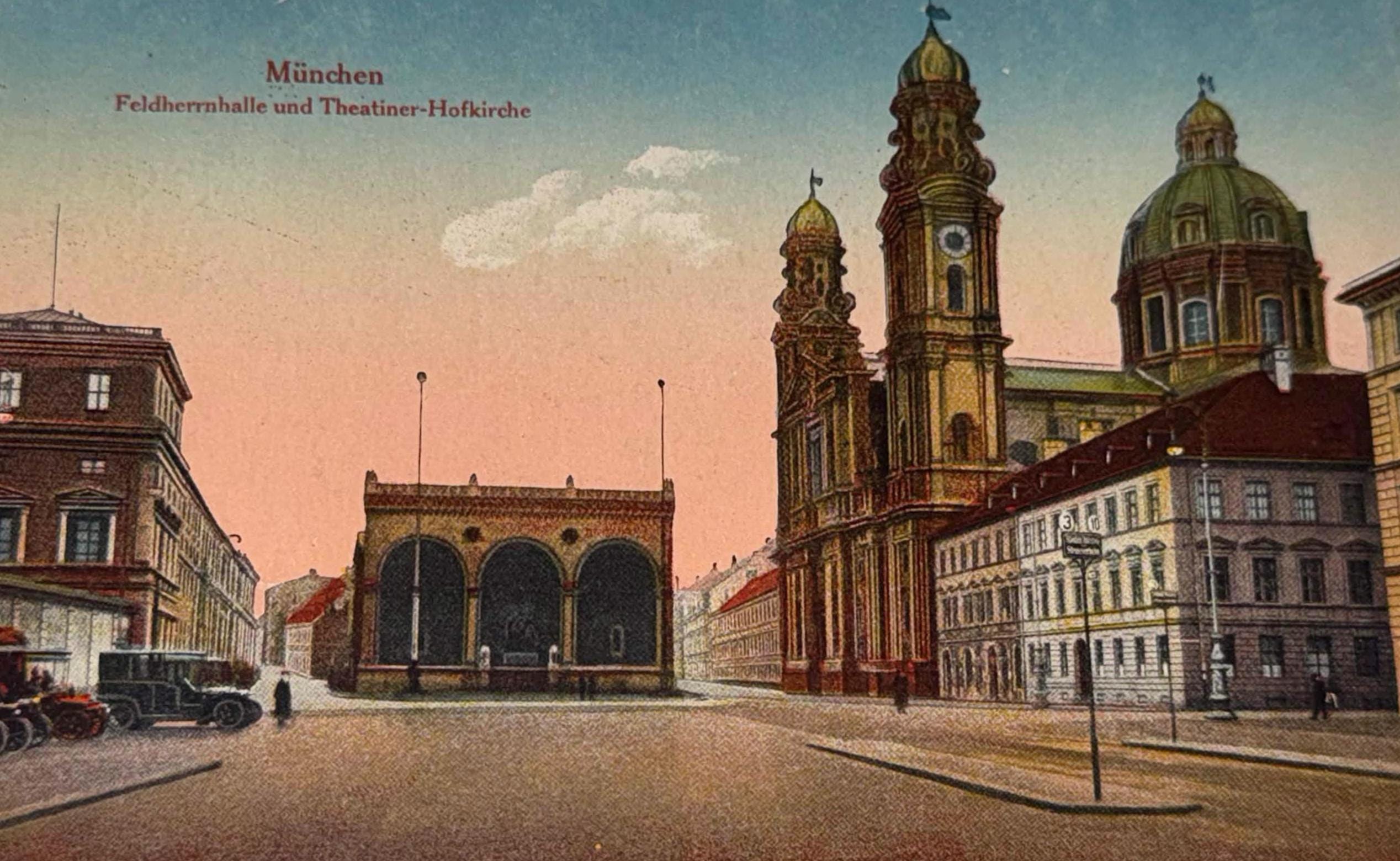 Postkarte München Theatiner-Hofkirche Künstlerkarte Ansichtskarte Sammler KartenSammlung retro Postkartensammlung thrift Postkarten